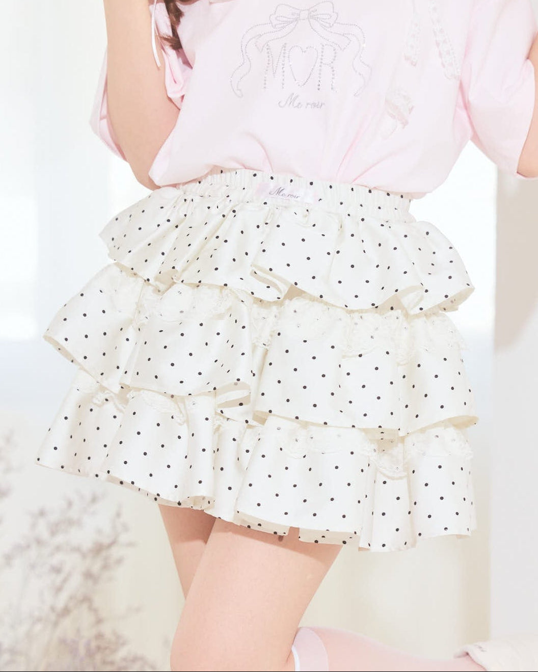 dot tierd mini skirt