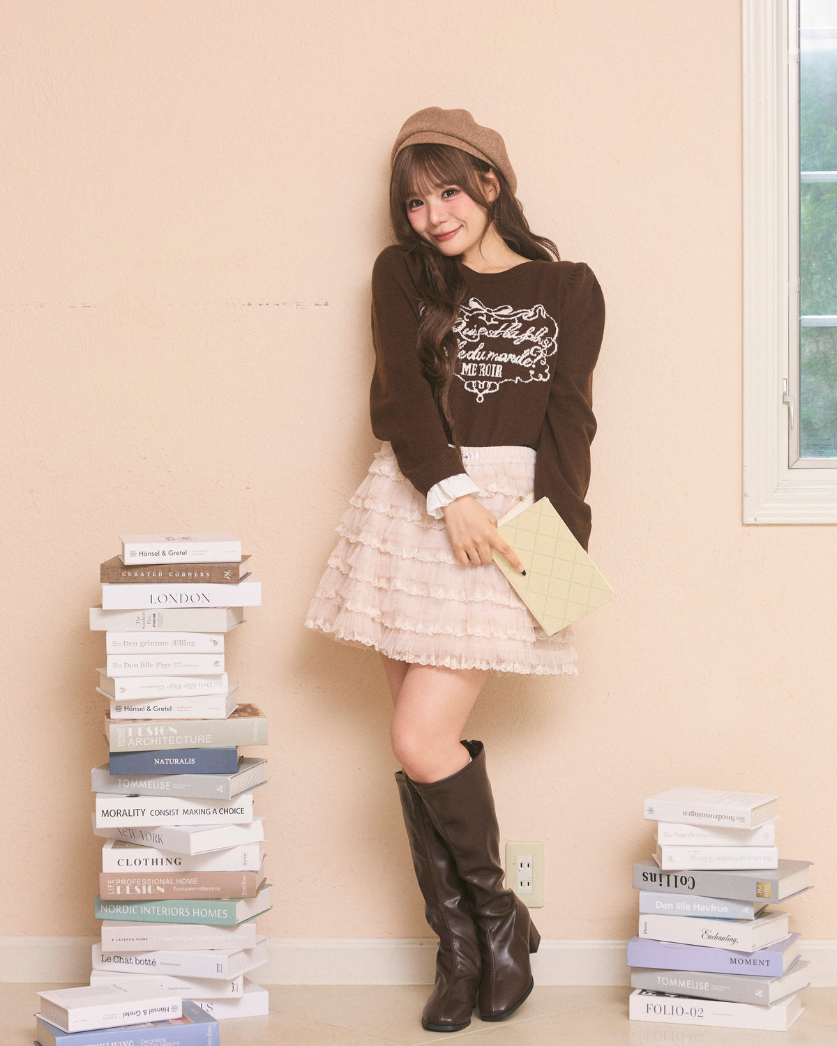 message logo knit tops