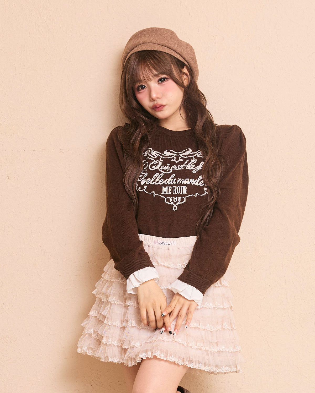 message logo knit tops