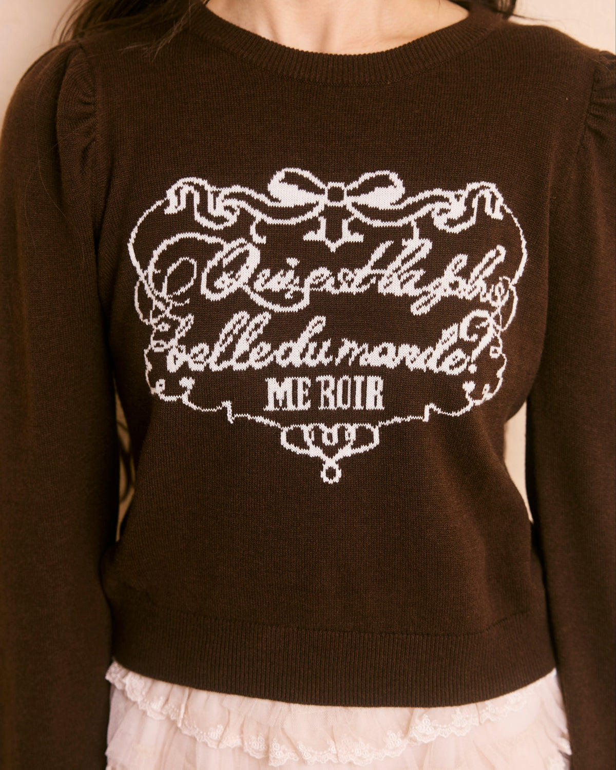 message logo knit tops