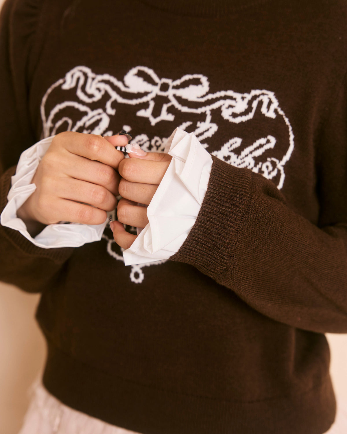 message logo knit tops