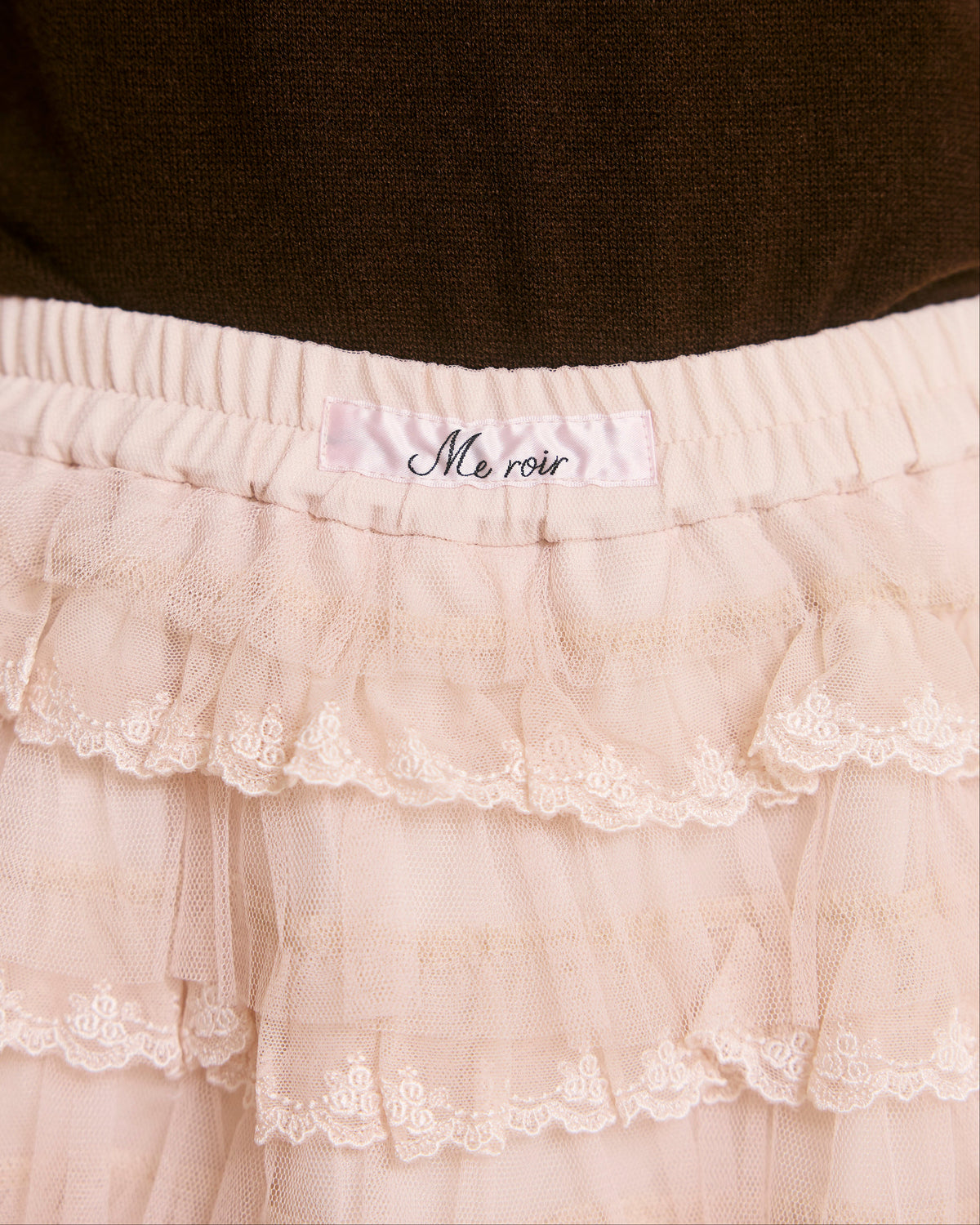 rose lace mini skirt