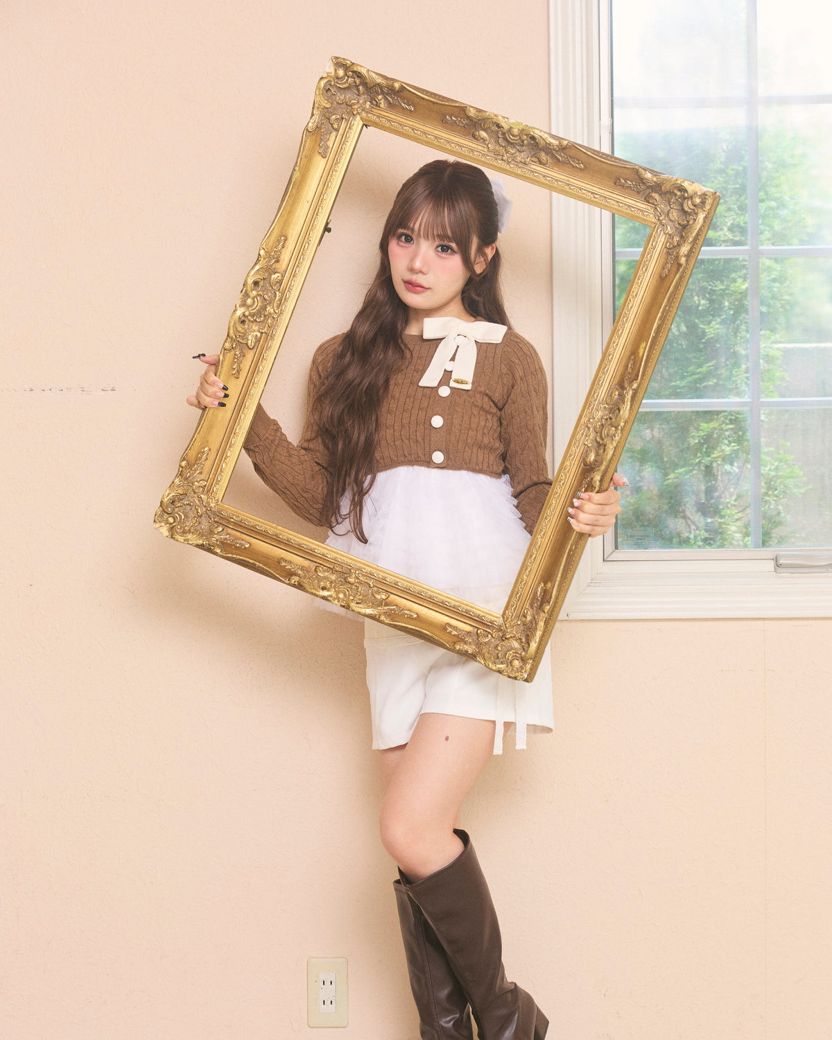 plume peplum ribbon knit