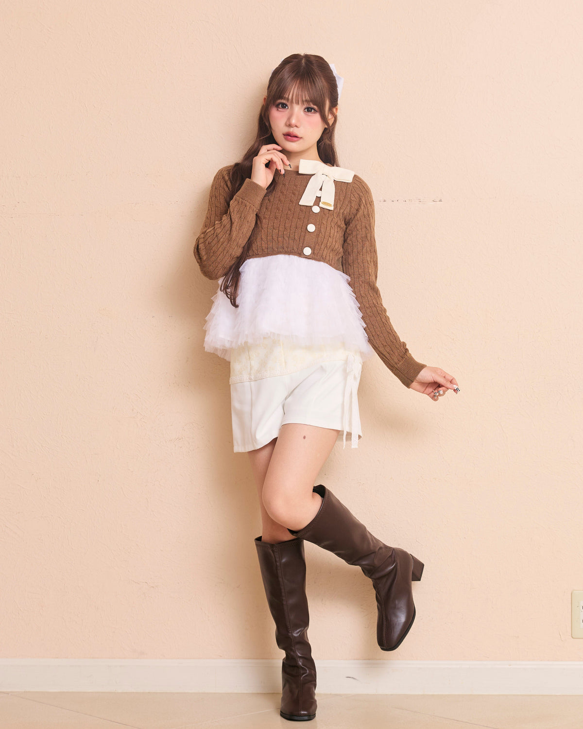 plume peplum ribbon knit