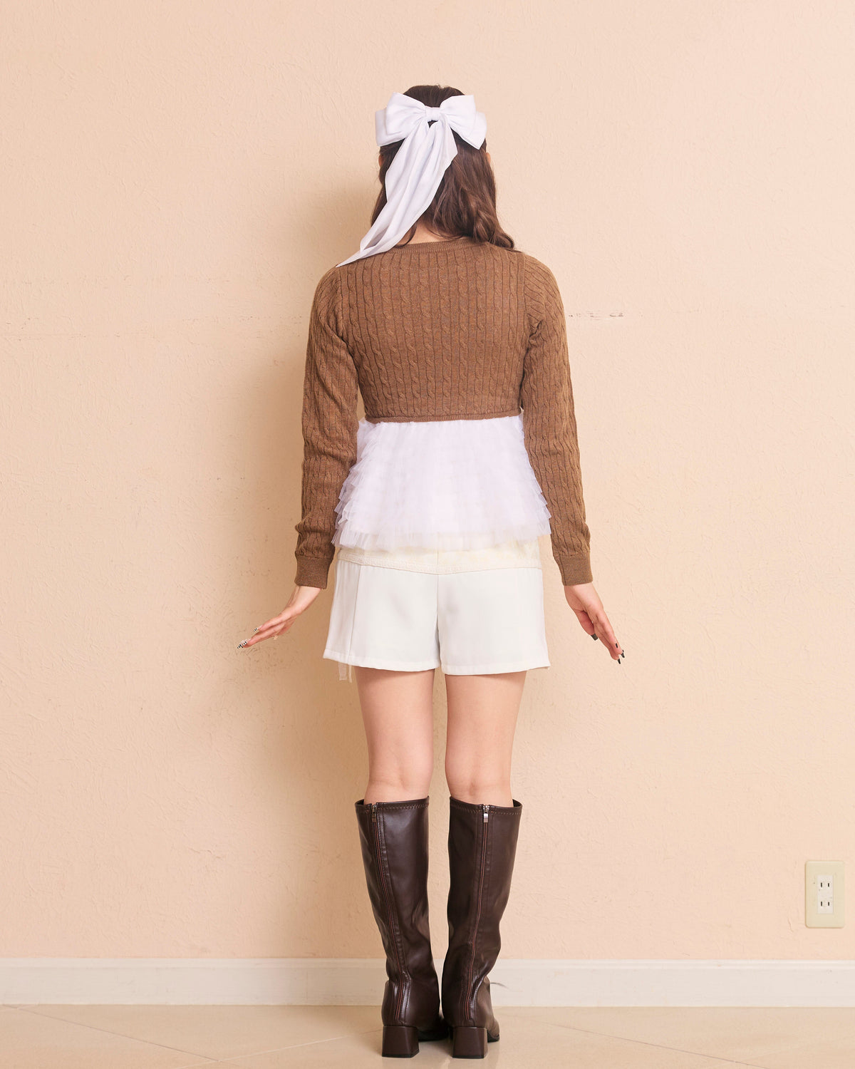 plume peplum ribbon knit
