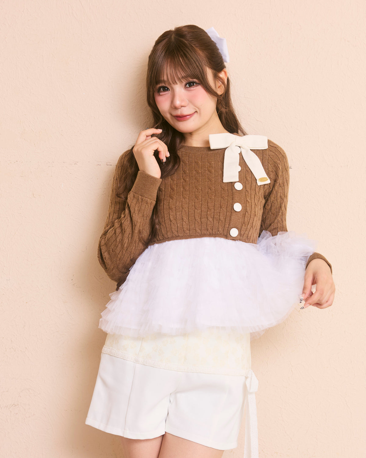 plume peplum ribbon knit