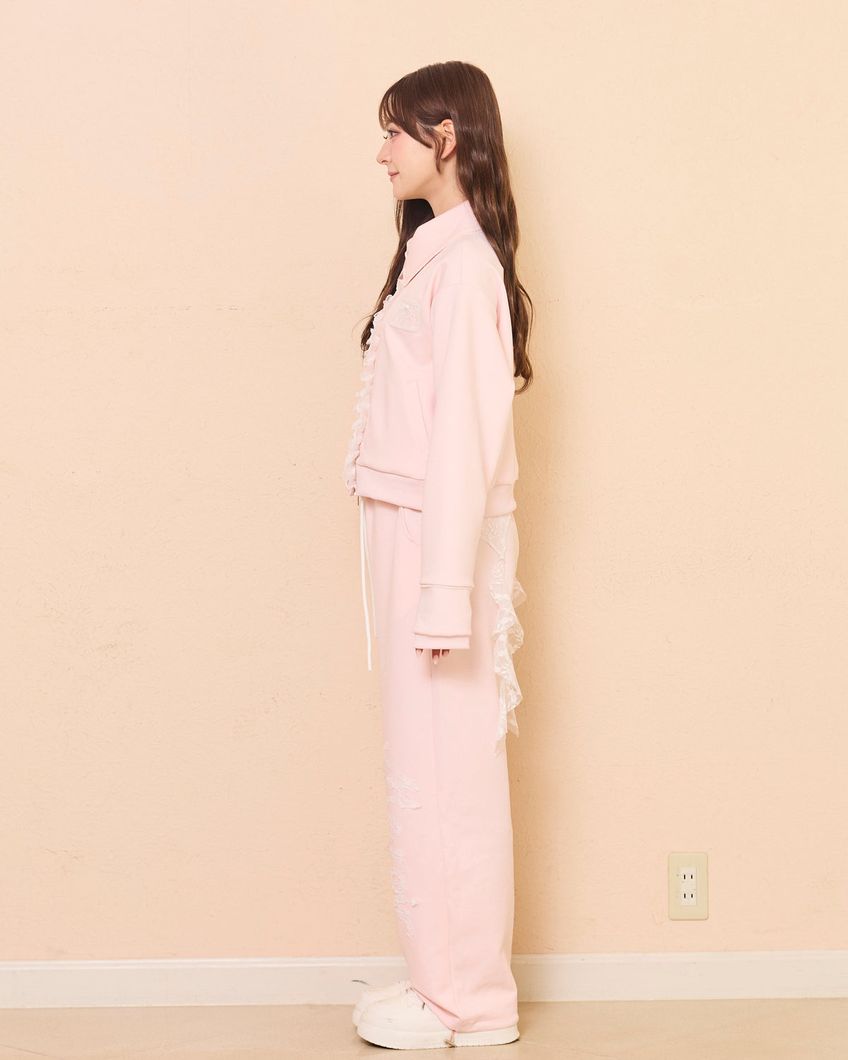 【new color】girly french lace zipup
