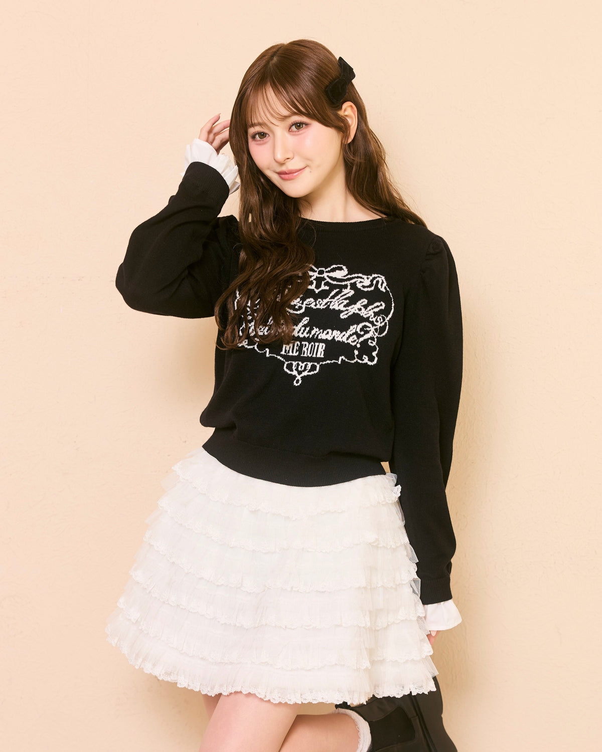message logo knit tops