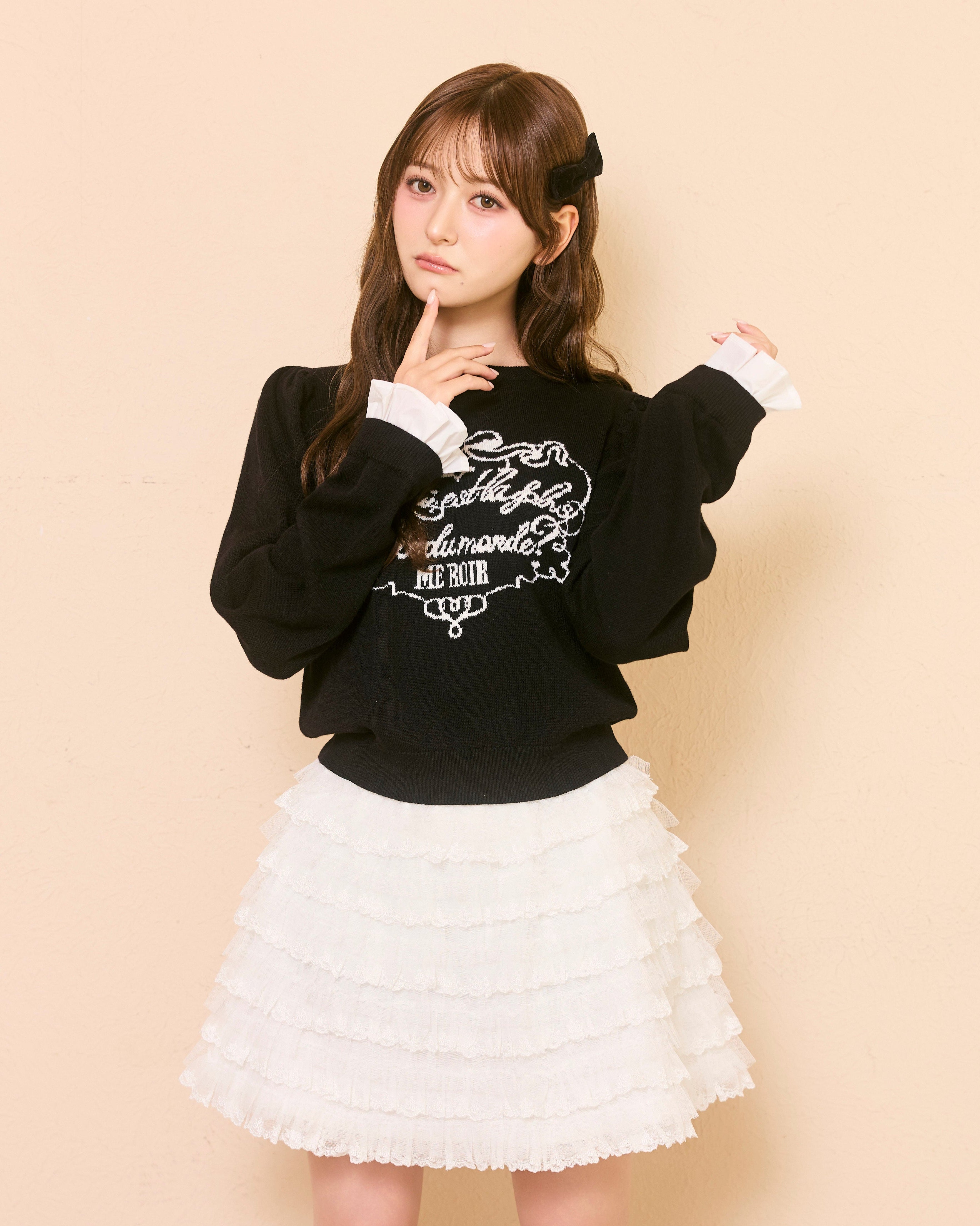 message logo knit tops