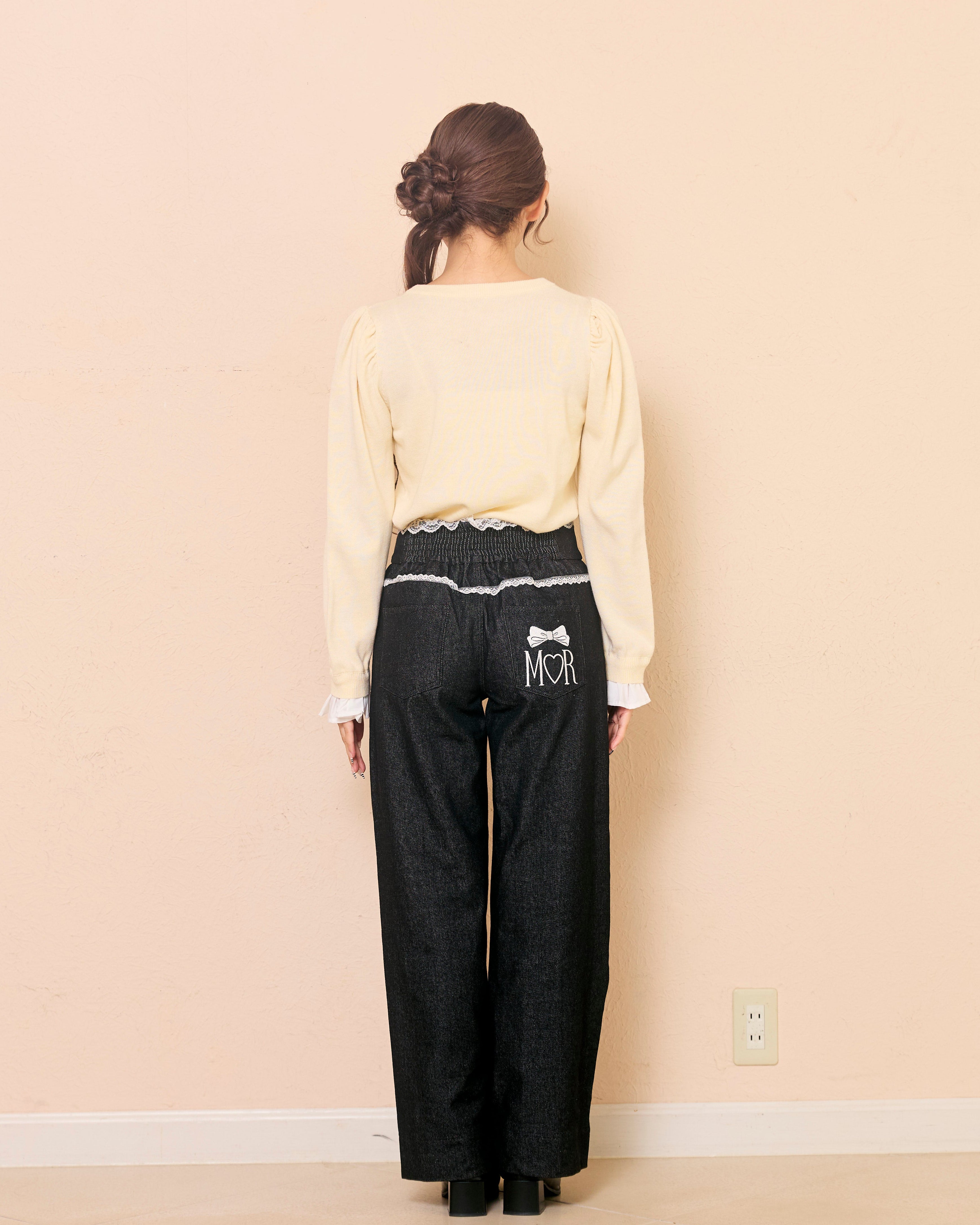 message logo knit tops