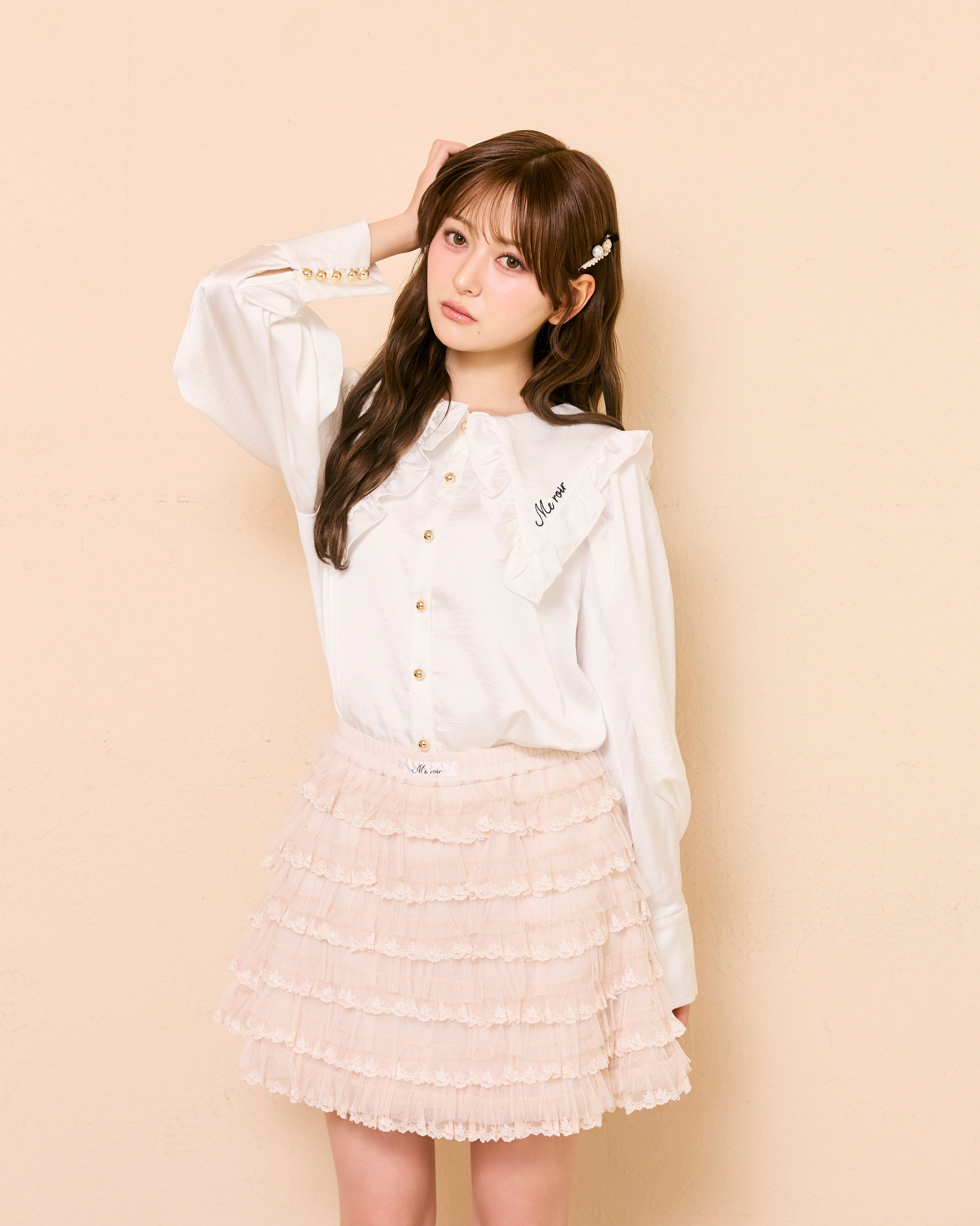 rose lace mini skirt