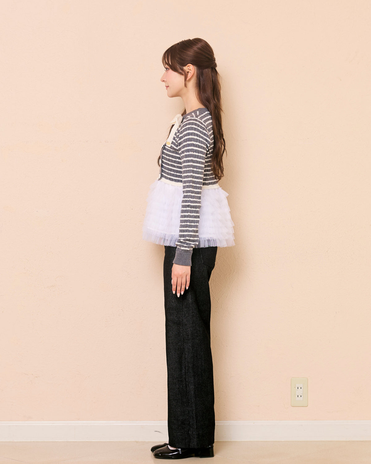 plume peplum ribbon knit