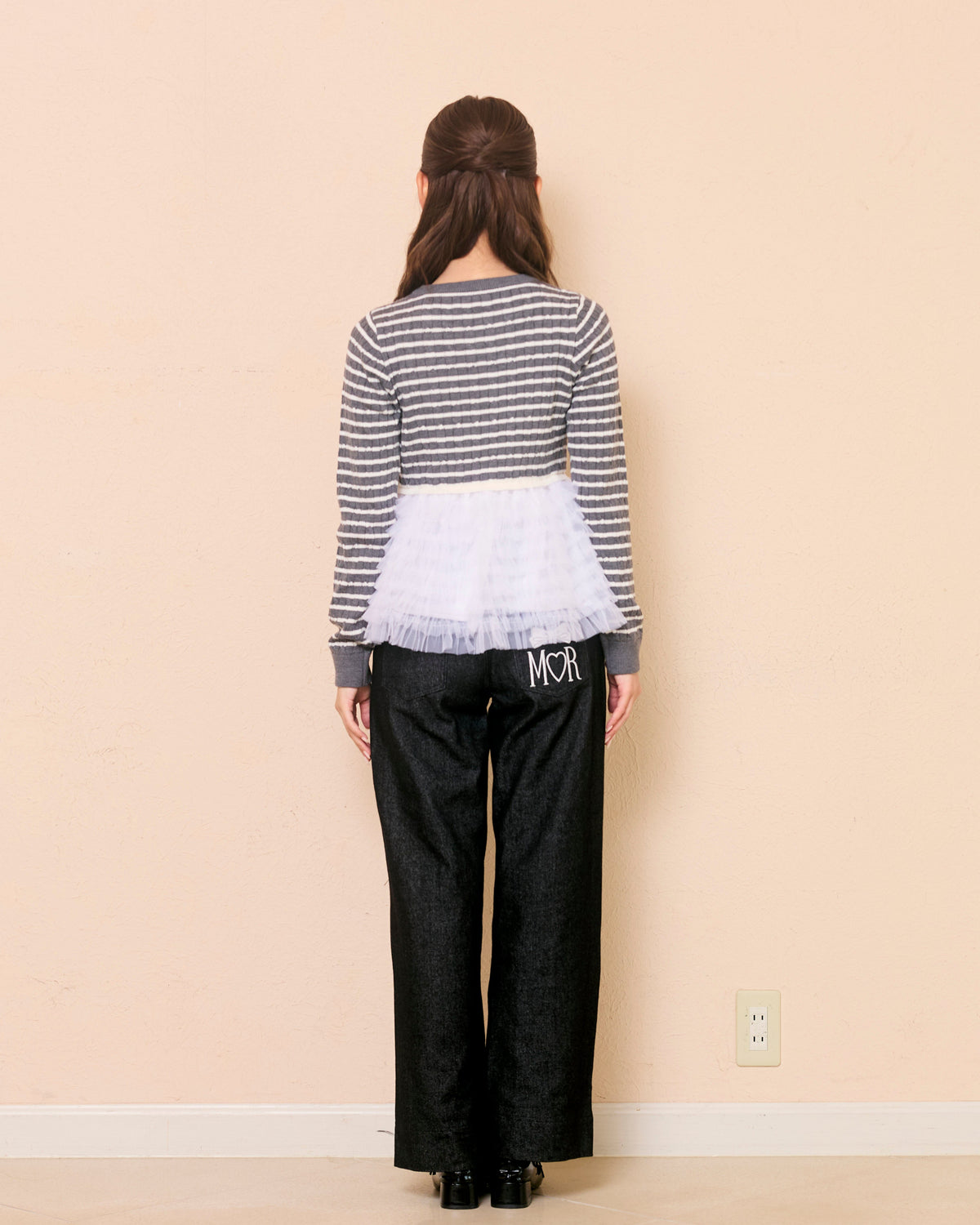 plume peplum ribbon knit