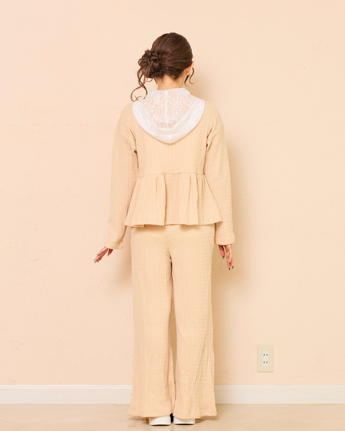 lace peplum ribbon knit