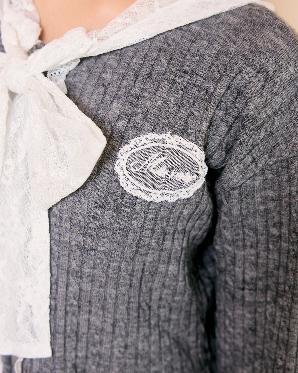 lace peplum ribbon knit