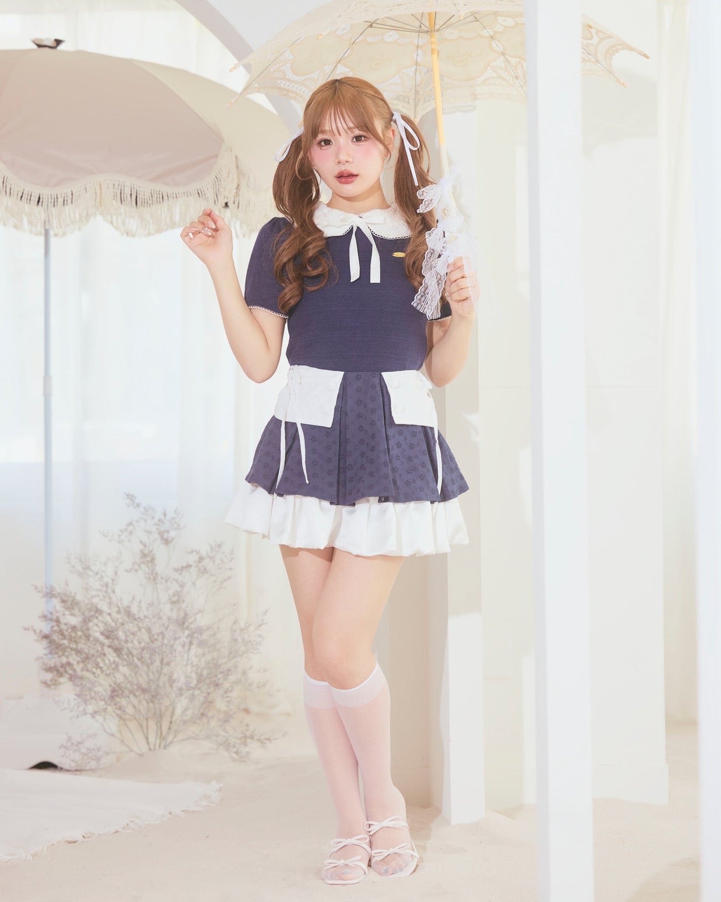 cotton balloon mini skirt