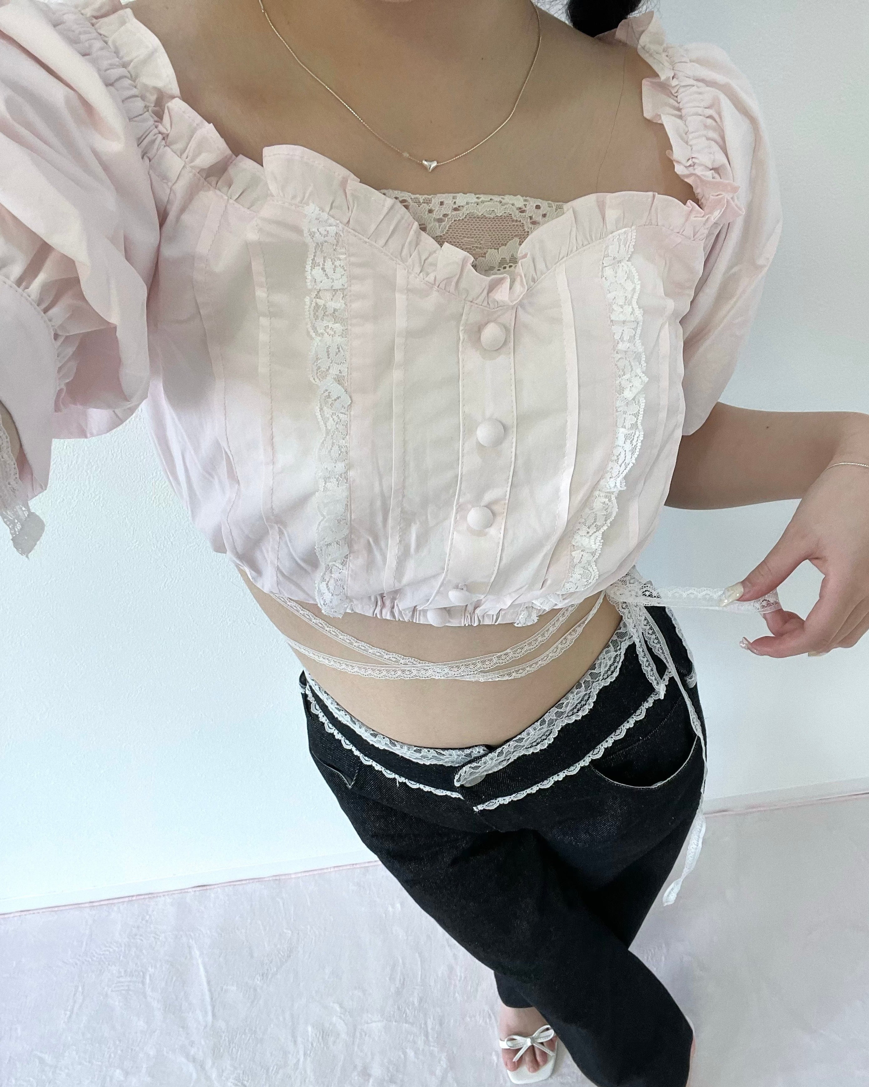 ribbon offshoulder blouse