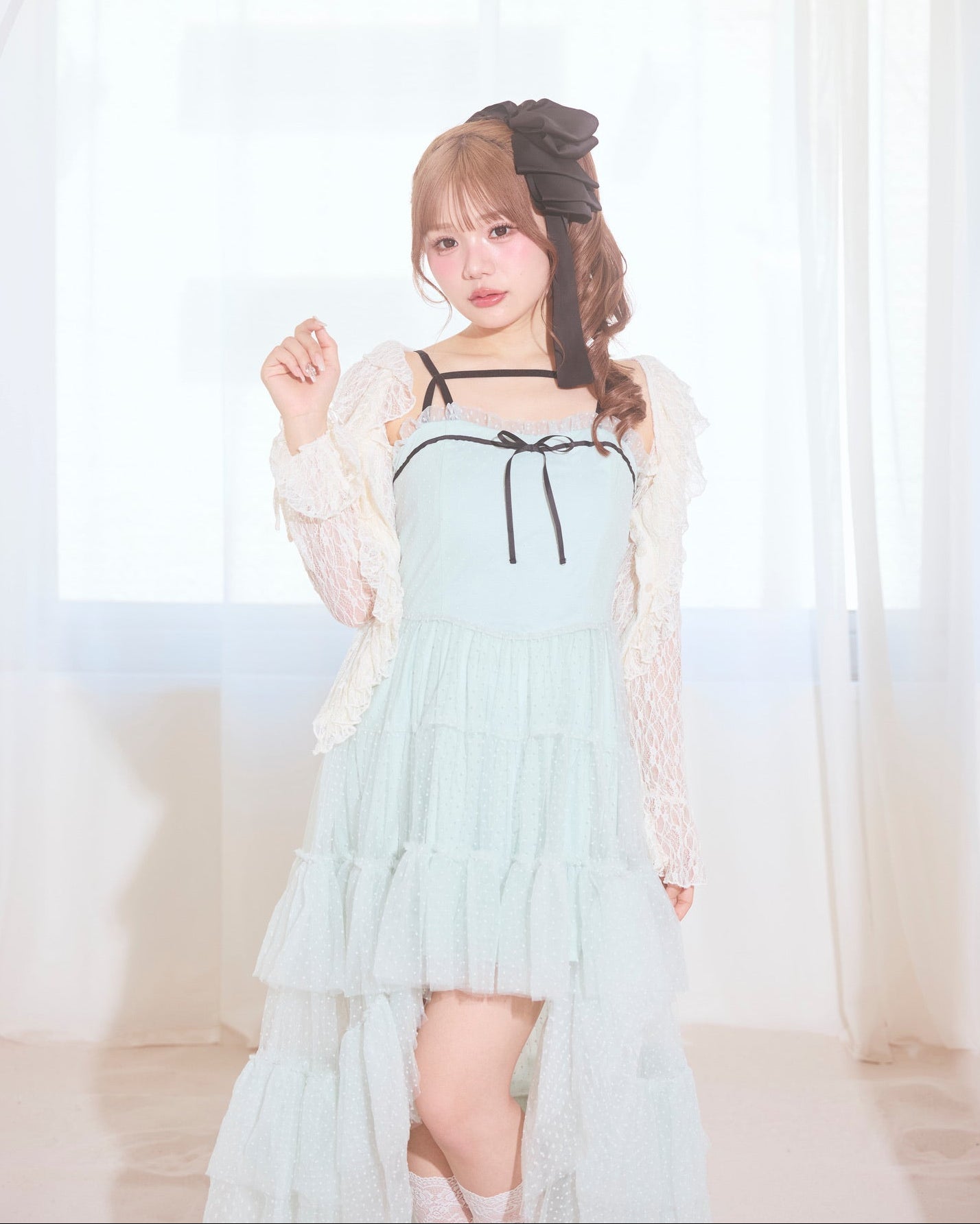 romantic frill lace cardigan