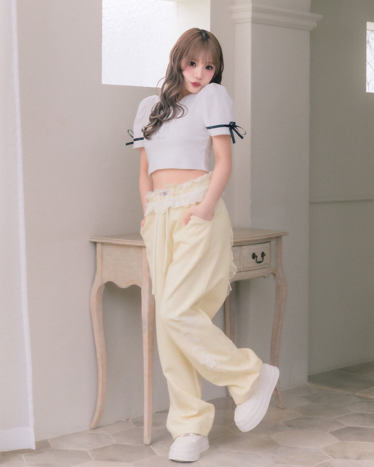girly french lace pants