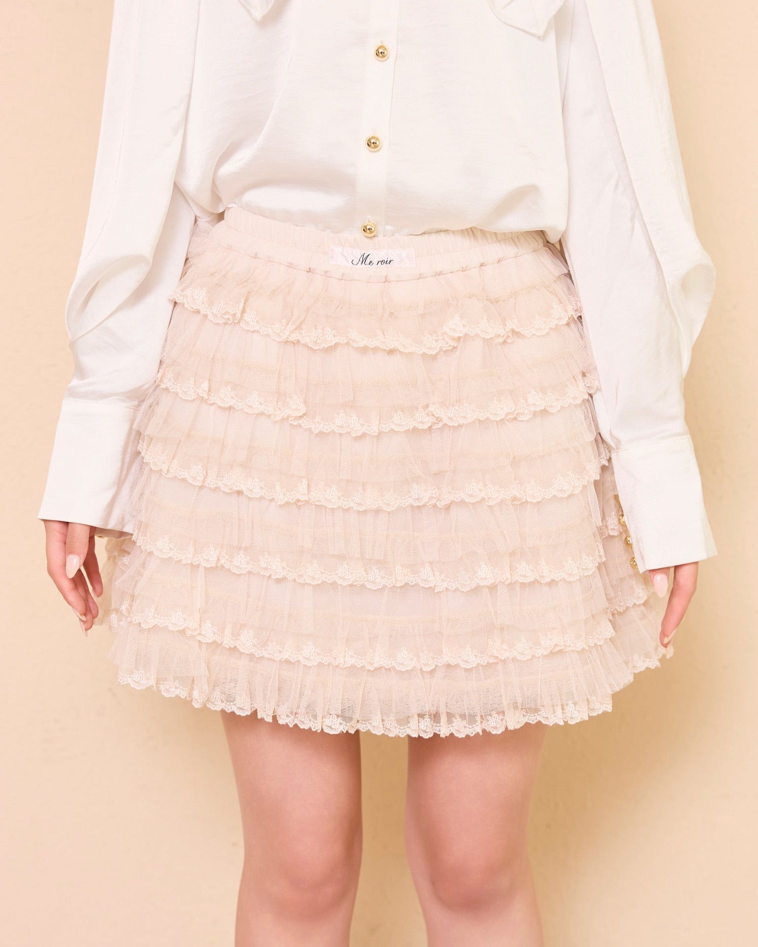 rose lace mini skirt