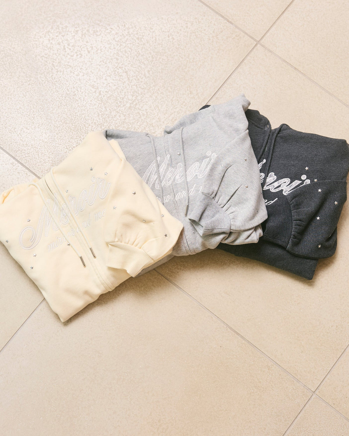 lace logo zipup hoodie