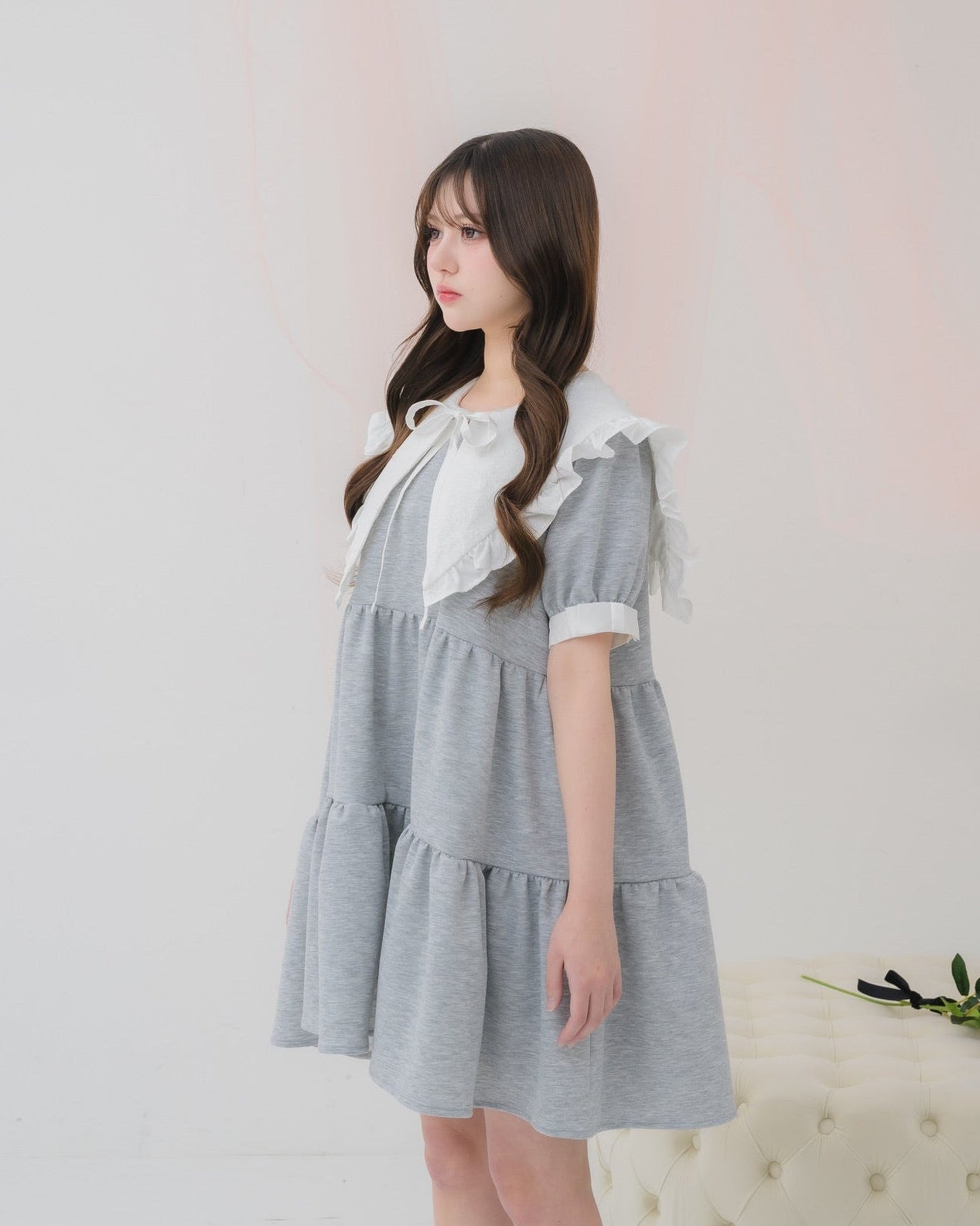 の*の様 Me roir TIERD SWEAT MINI ONEPIECE B tierd sweat mini onepiece