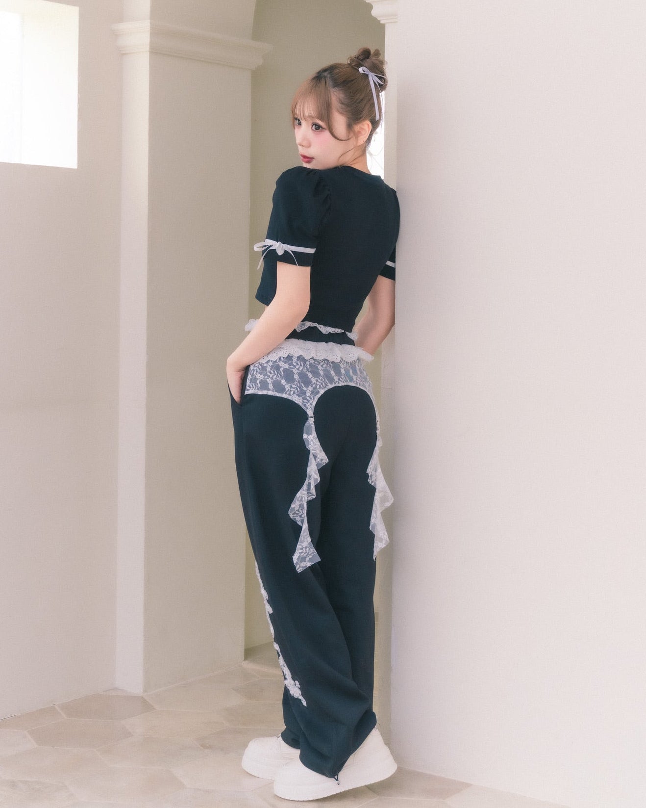 girly french lace pants