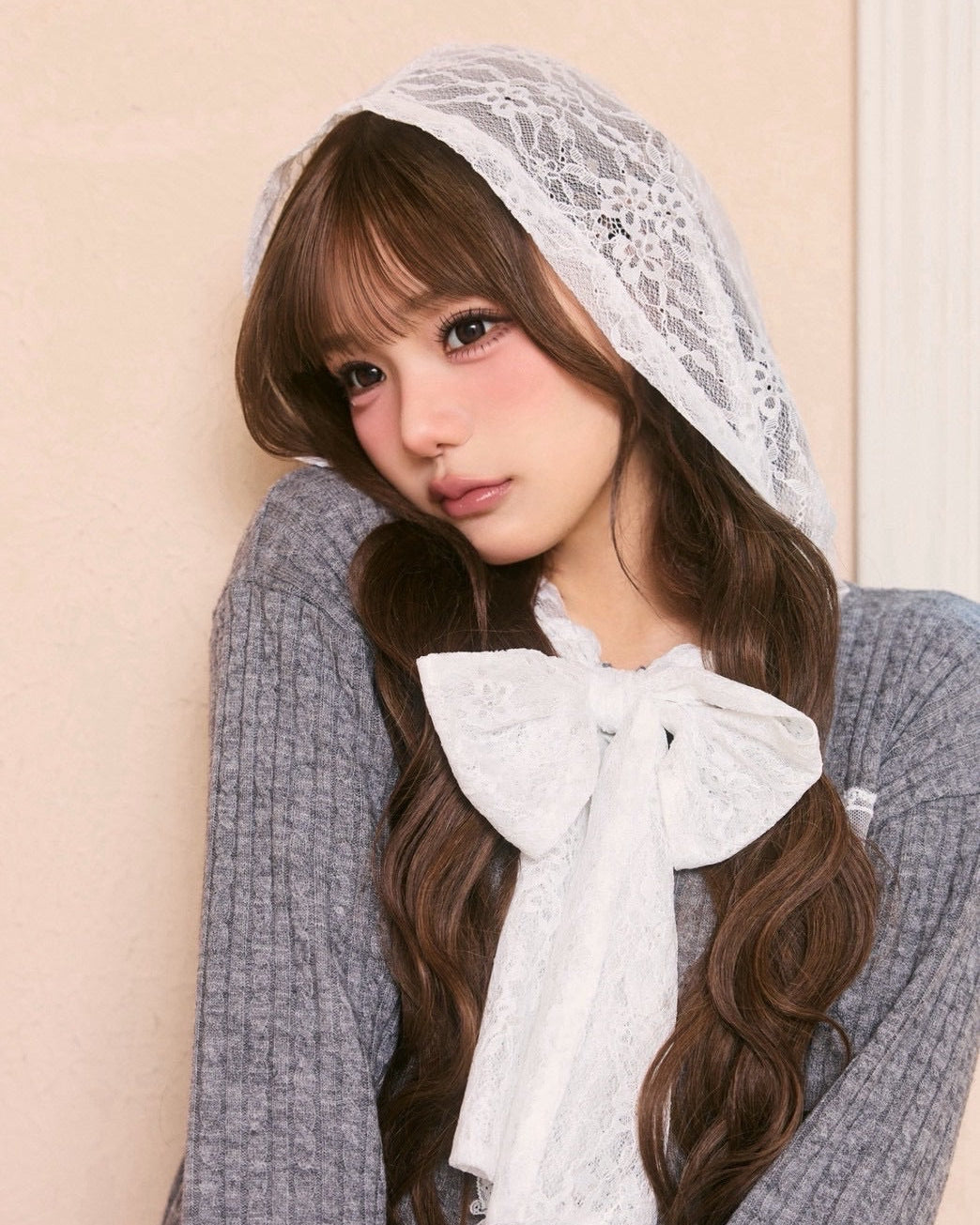lace peplum ribbon knit