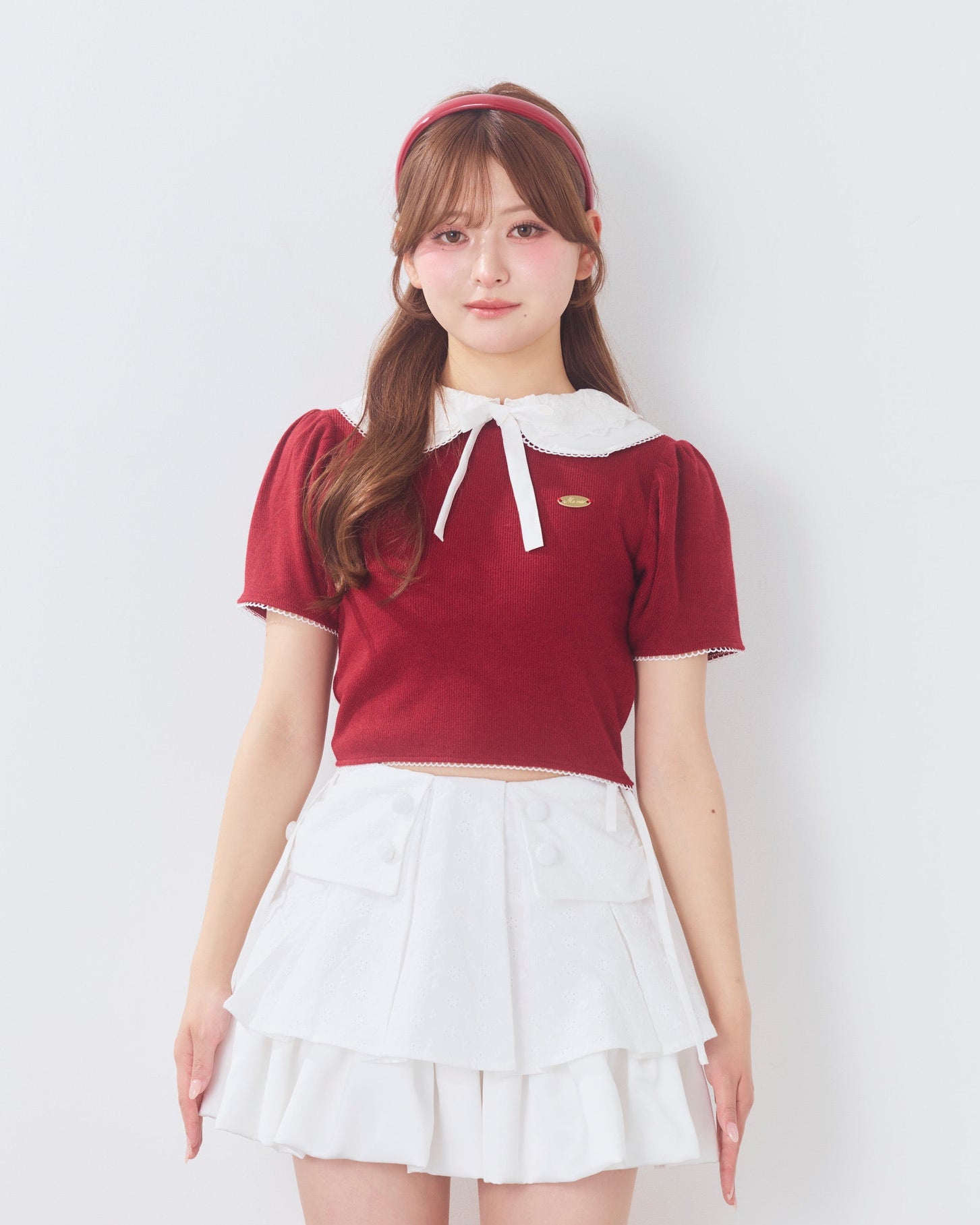 marine round collar knit tops