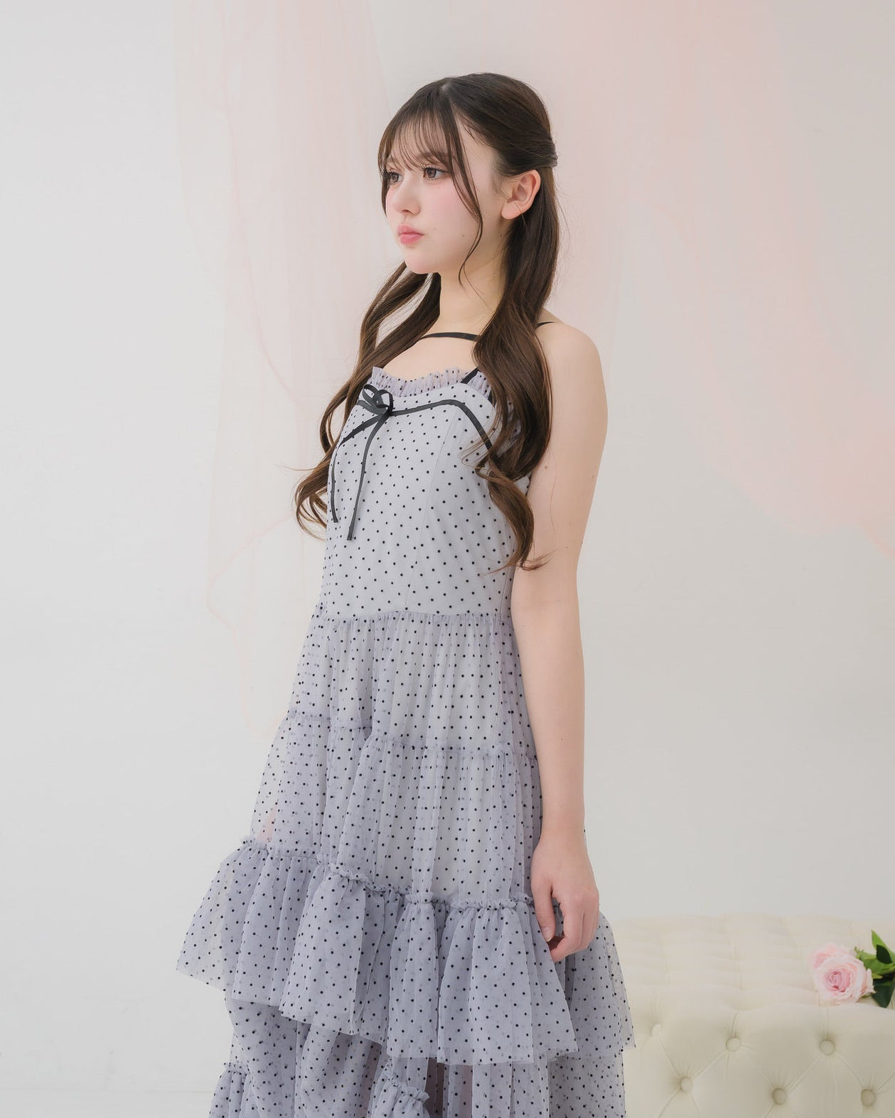 dot tulle tiered dress