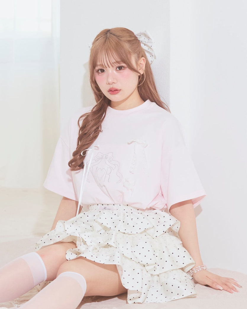 bijou logo ribbon tshirt