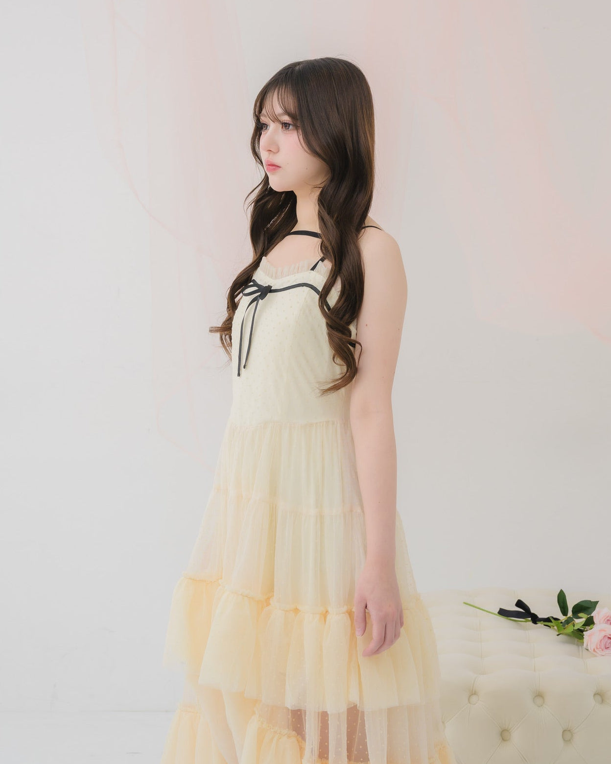 【 予約商品 】dot tulle tiered dress