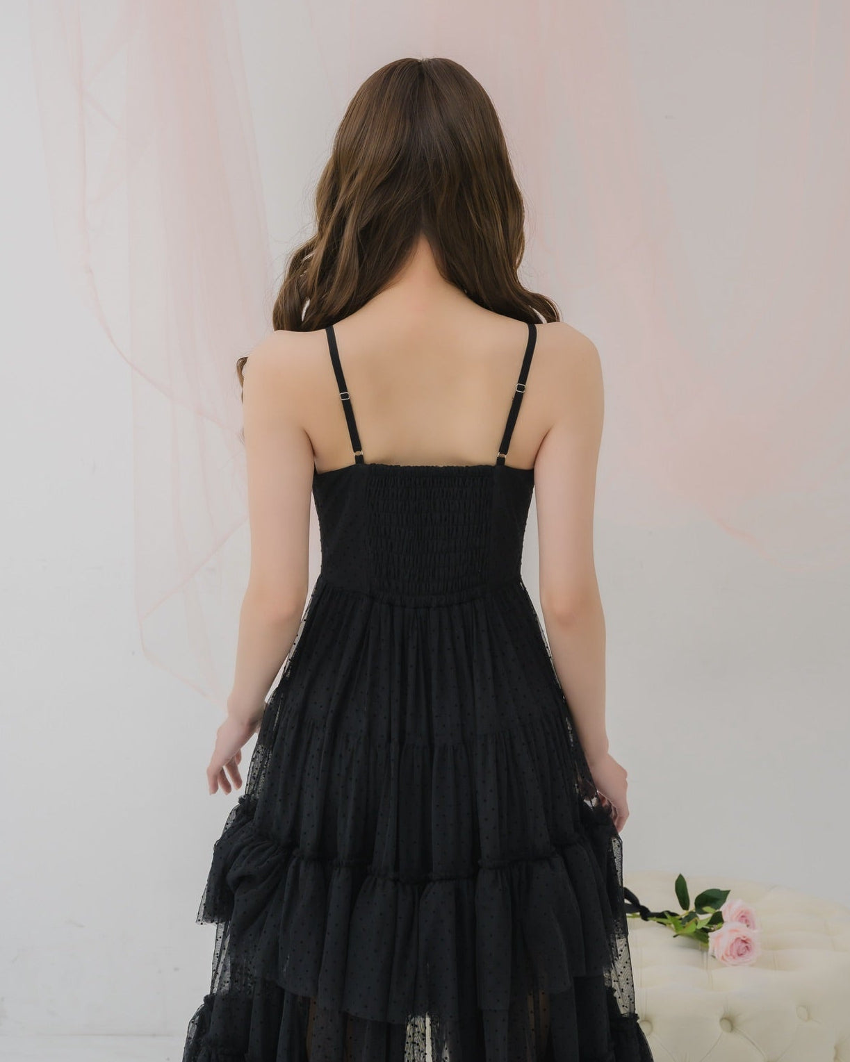 dot tulle tiered dress