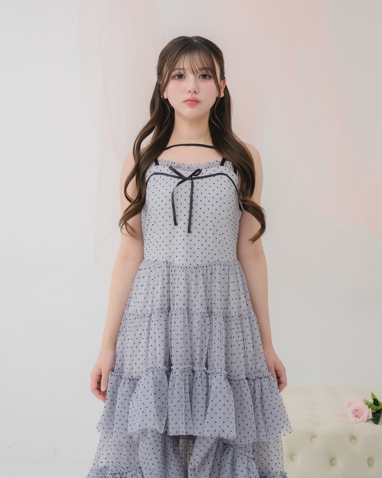 dot tulle tiered dress