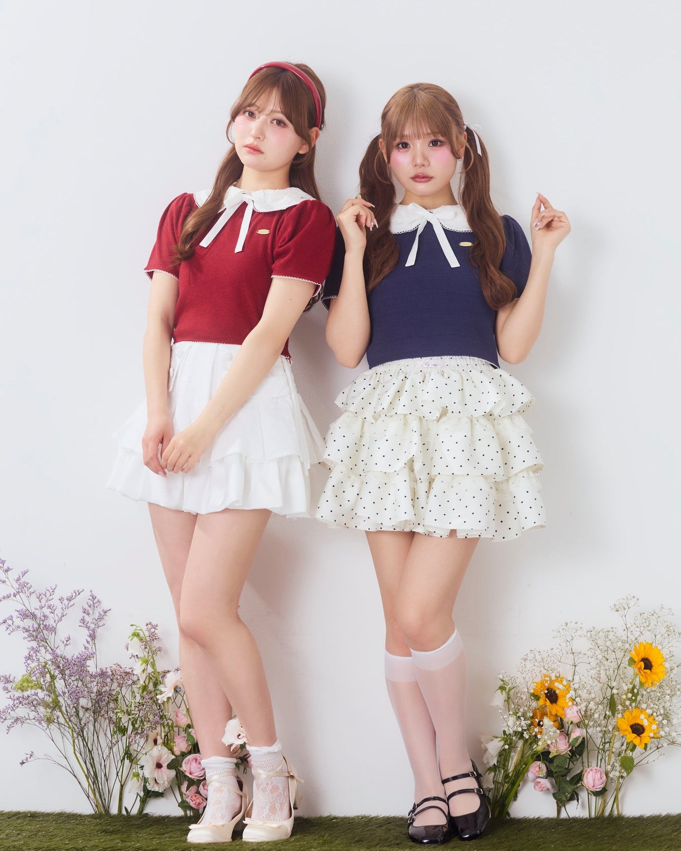 marine round collar knit tops