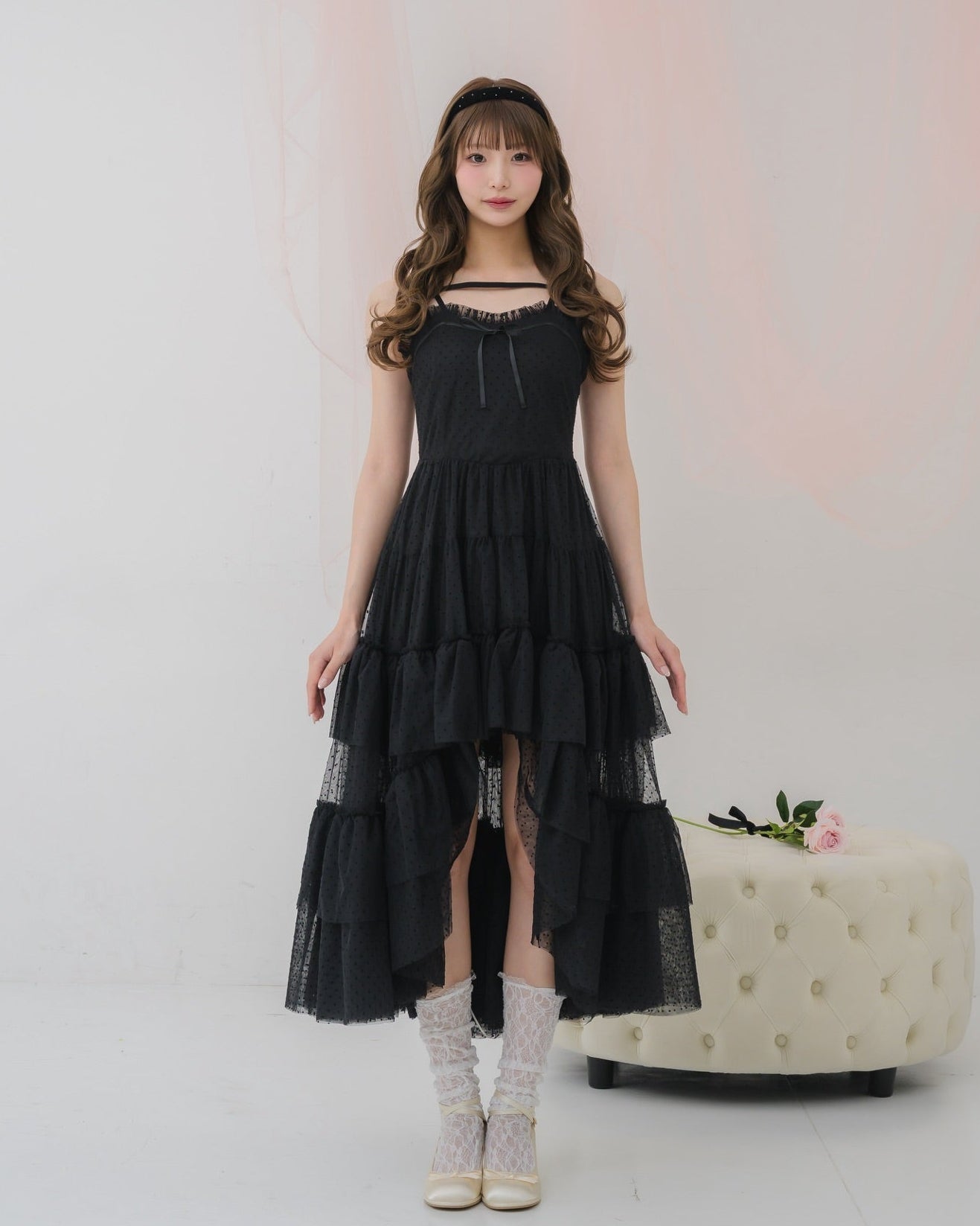 【 予約商品 】dot tulle tiered dress