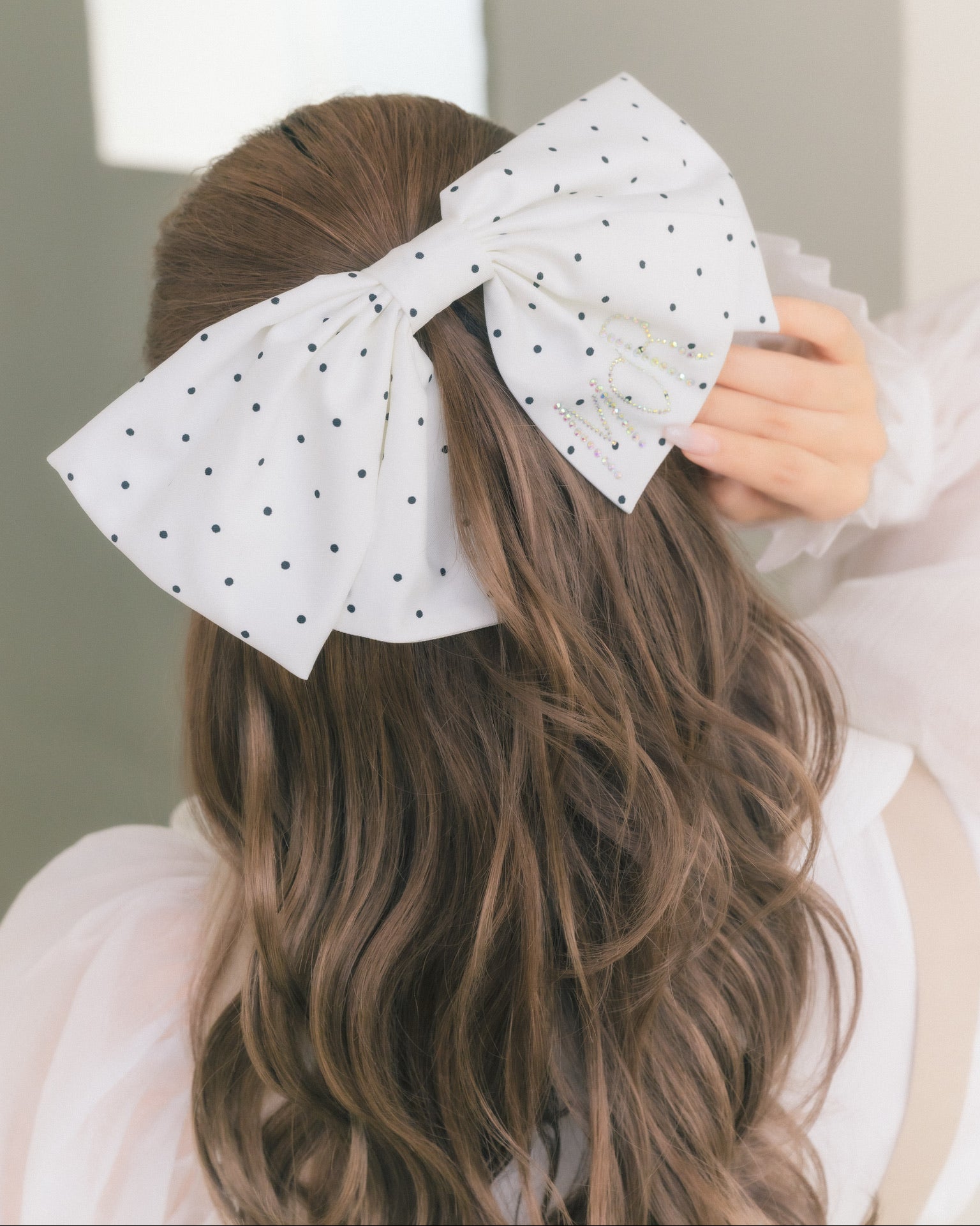 logo dot ribbon barrette