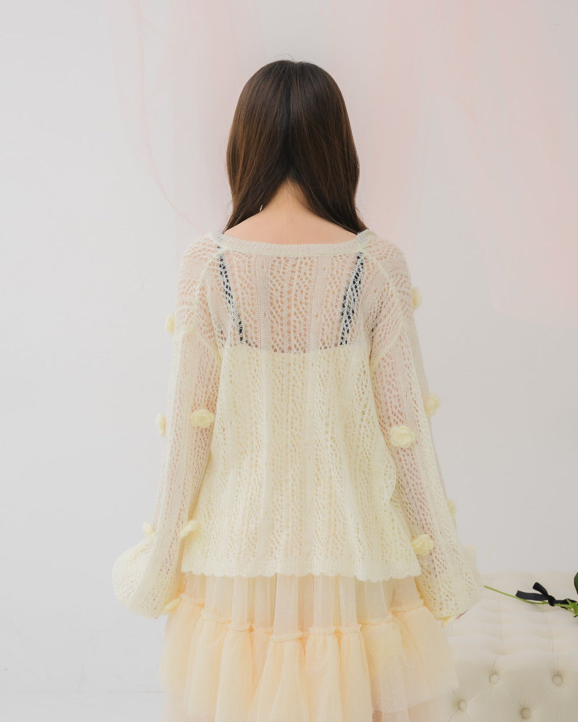 flower knit cardigan
