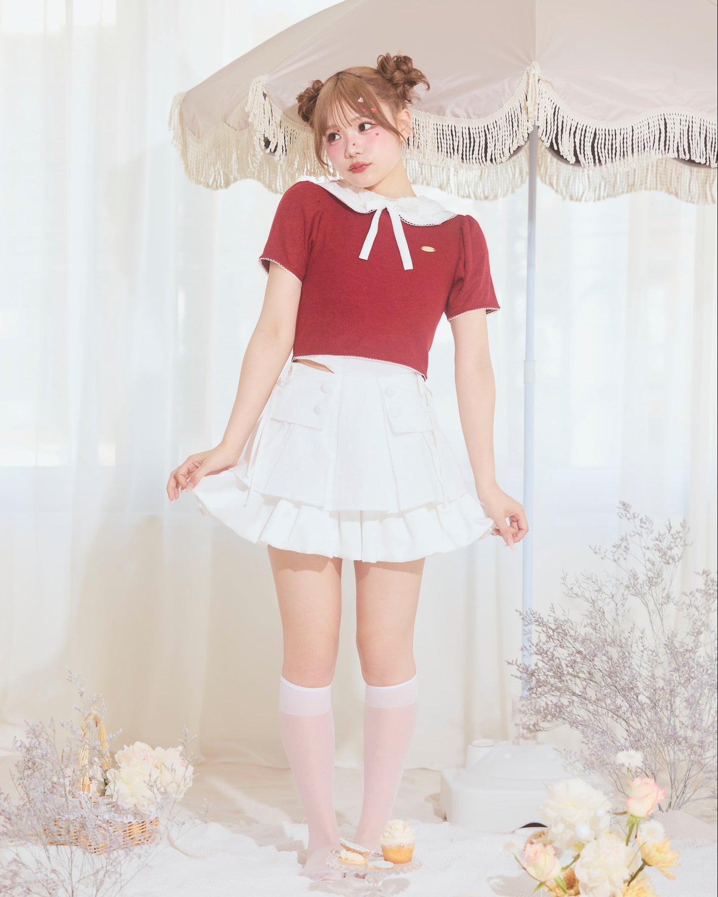 cotton balloon mini skirt
