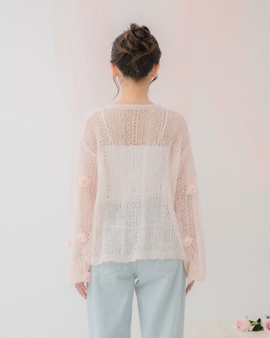 flower knit cardigan