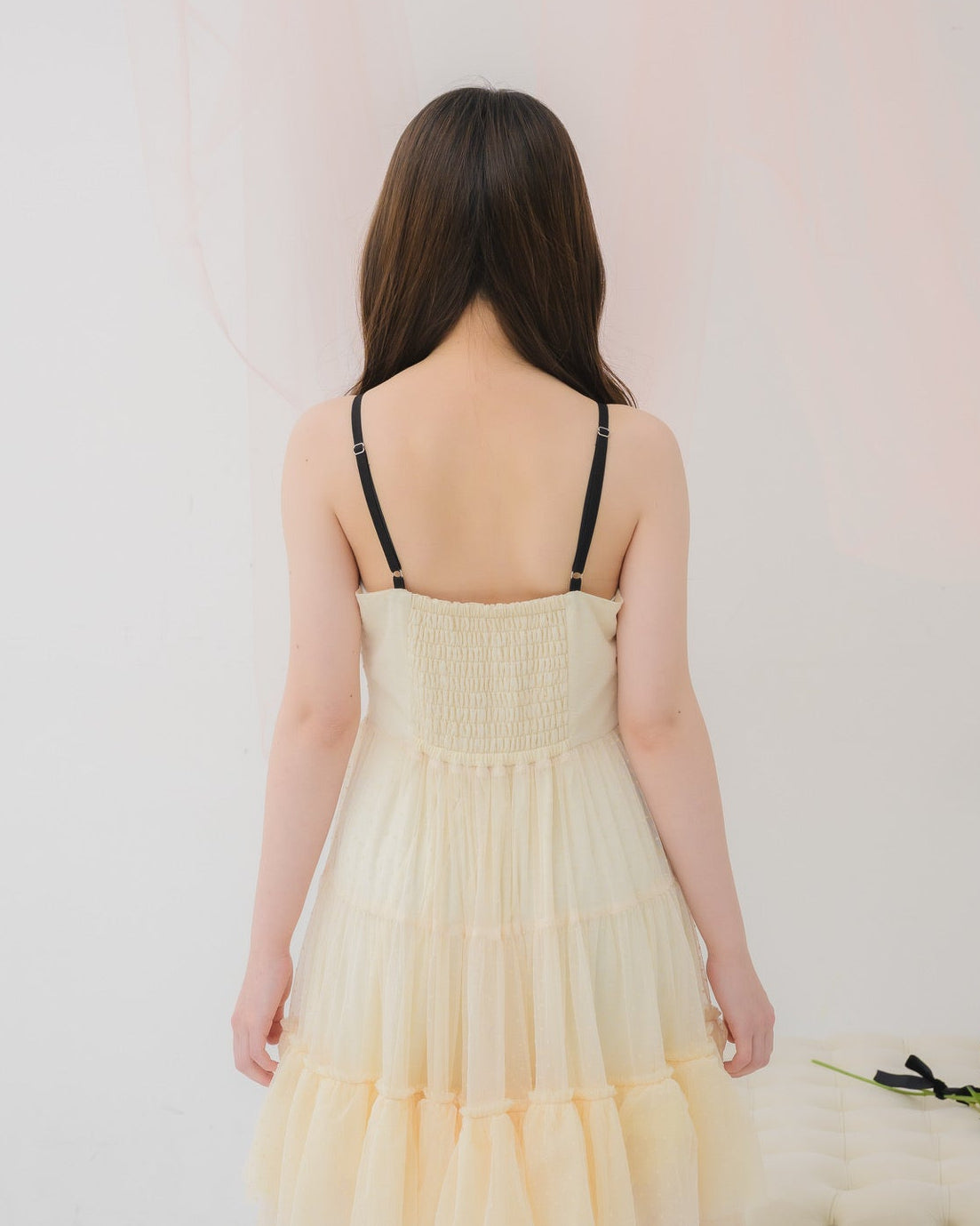 dot tulle tiered dress