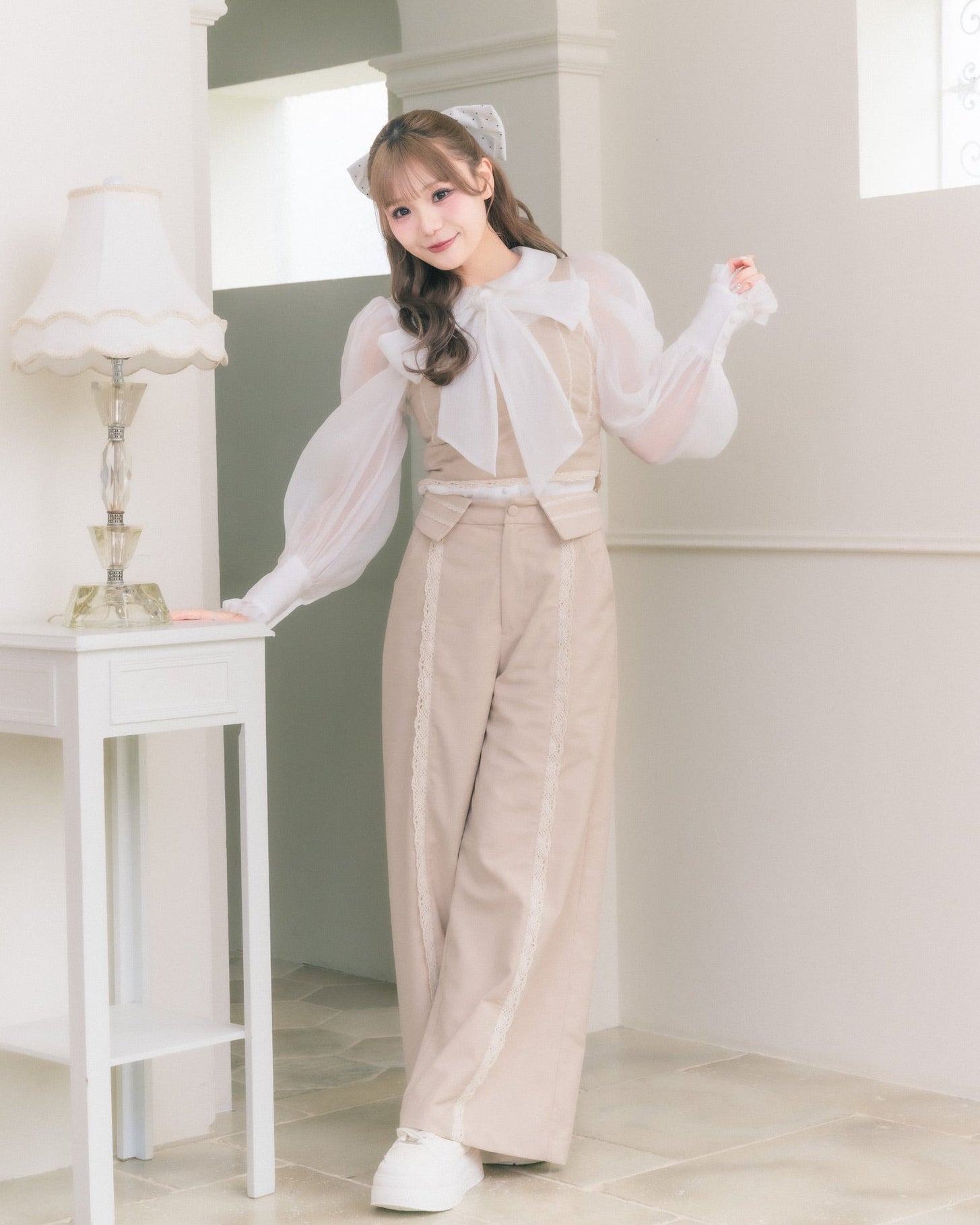 sheer chiffon ribbon blouse