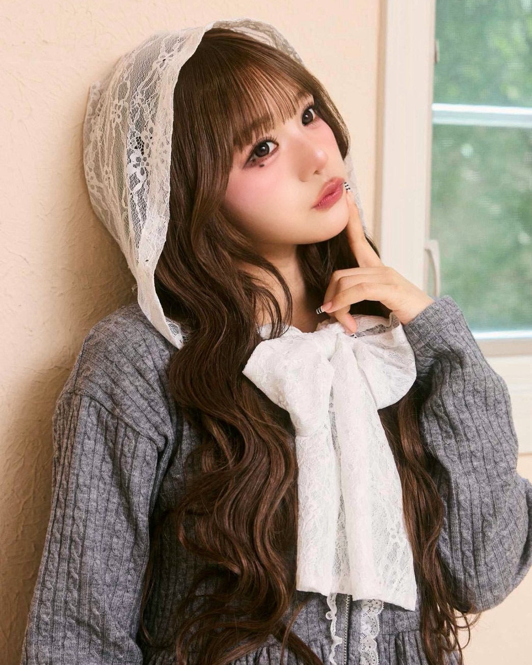 lace peplum ribbon knit
