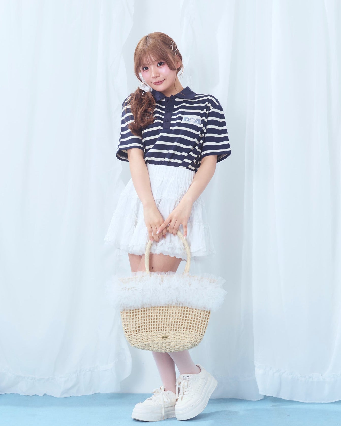 tulle straw bag
