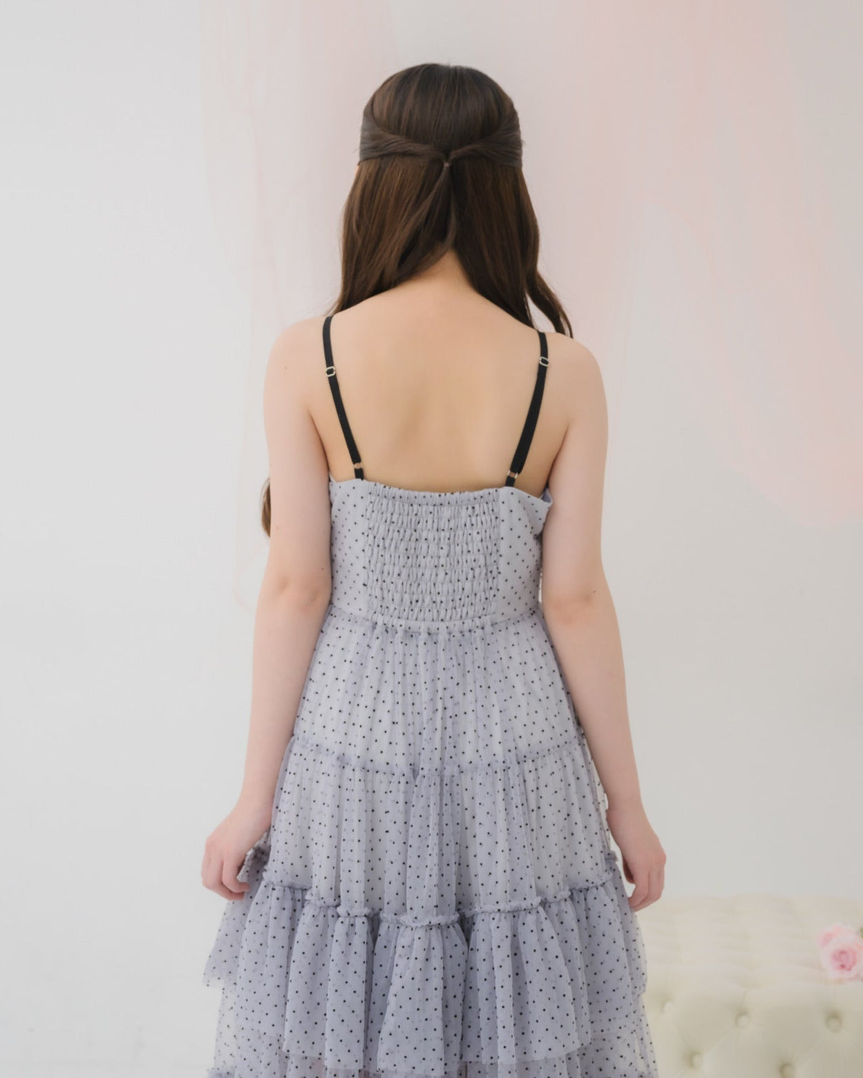dot tulle tiered dress
