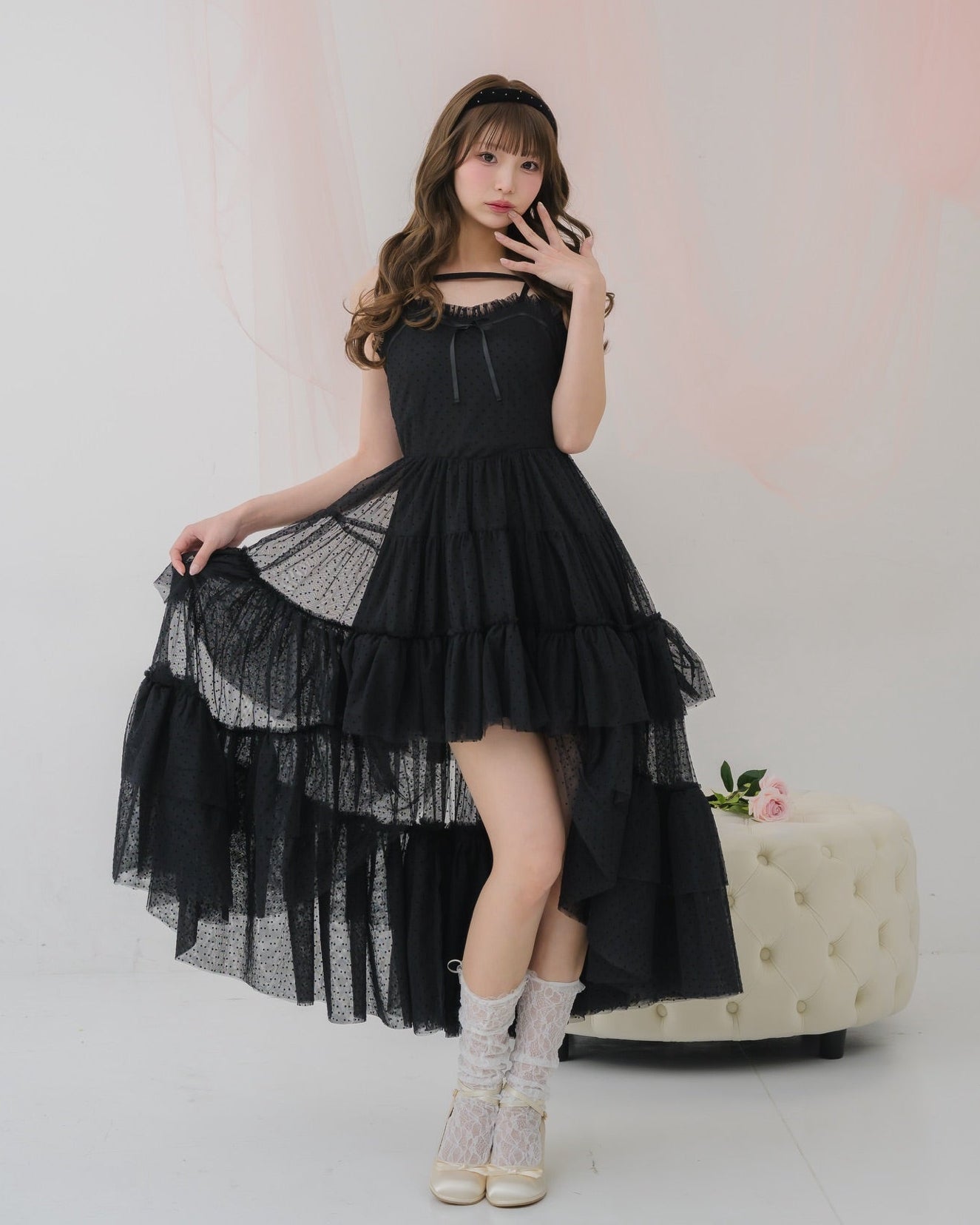 【 予約商品 】dot tulle tiered dress