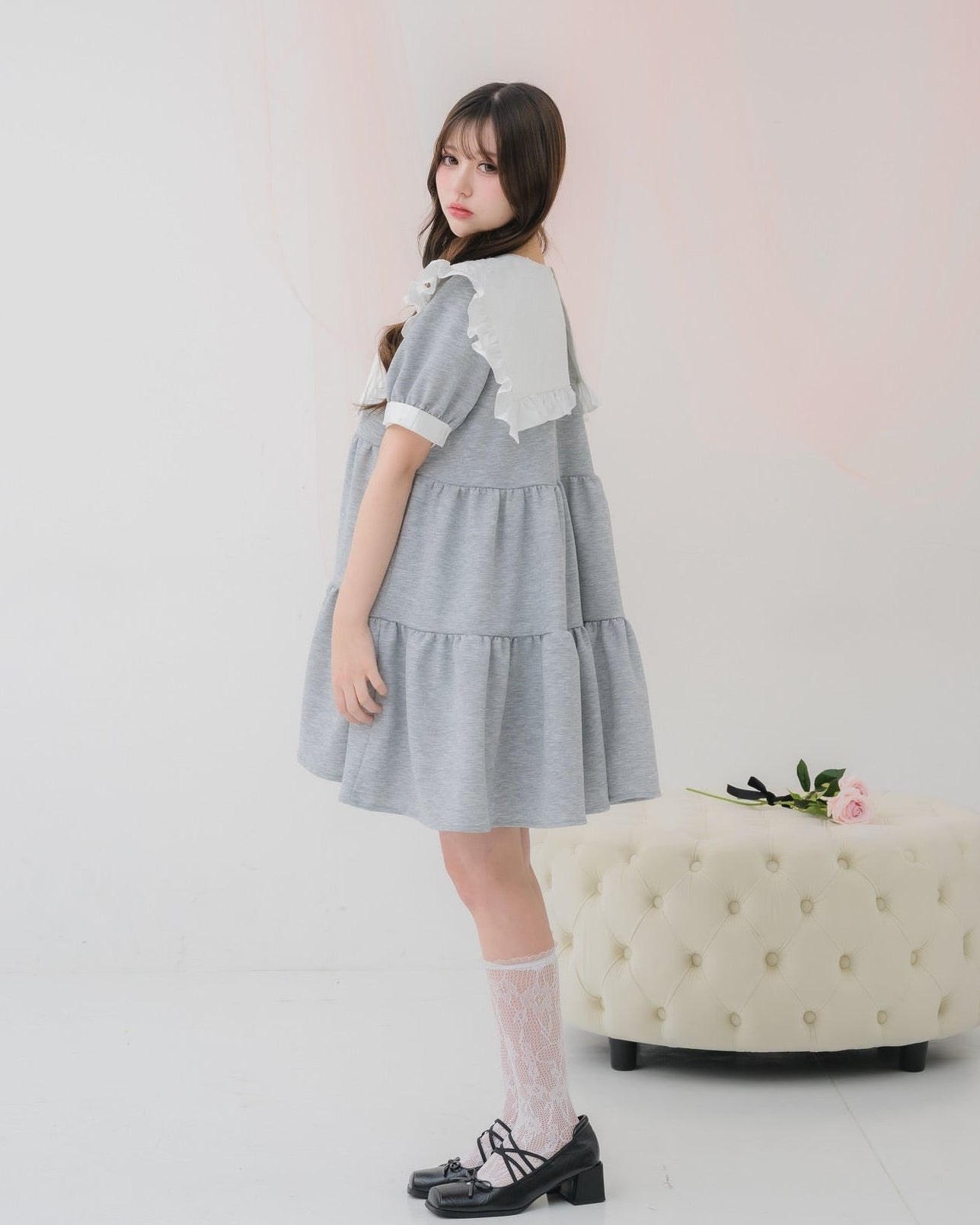 の*の様 Me roir TIERD SWEAT MINI ONEPIECE B tierd sweat mini onepiece