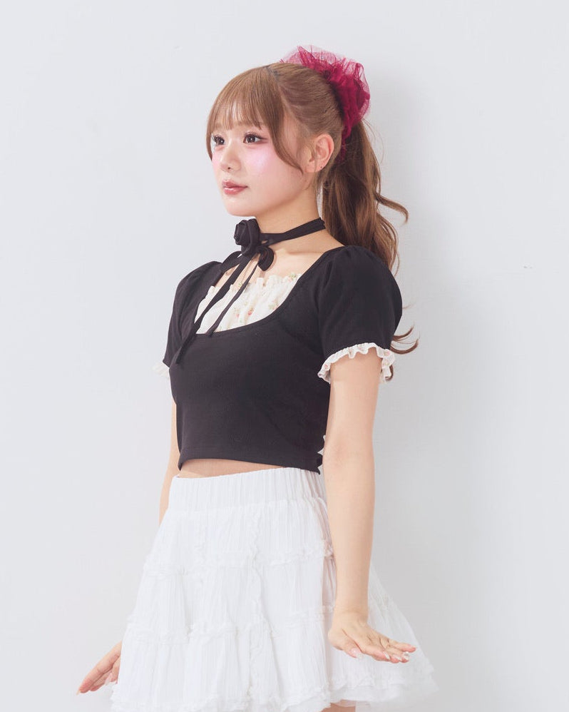 rosette choker tops