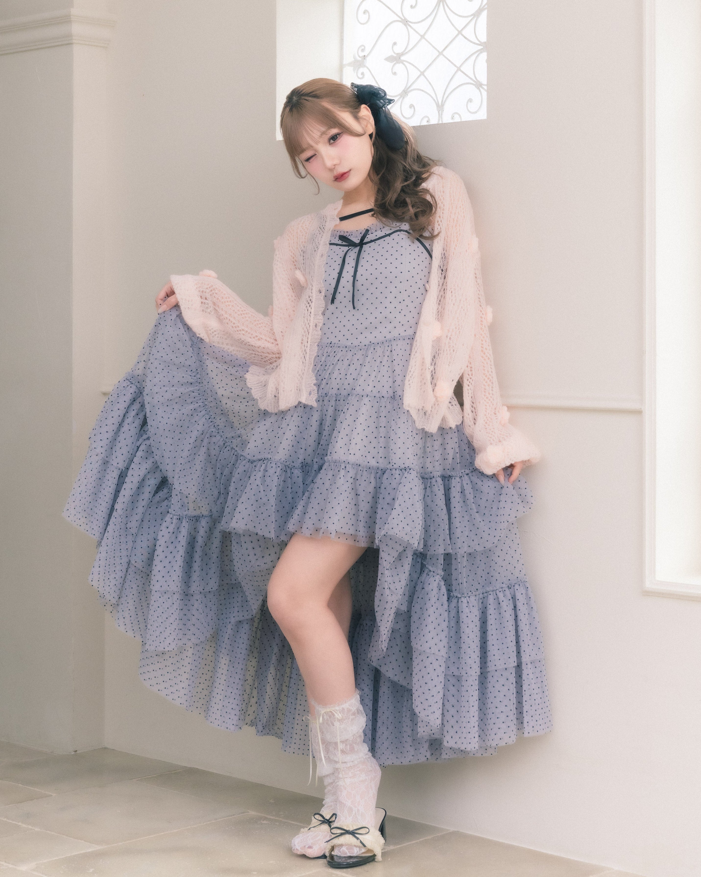 flower knit cardigan