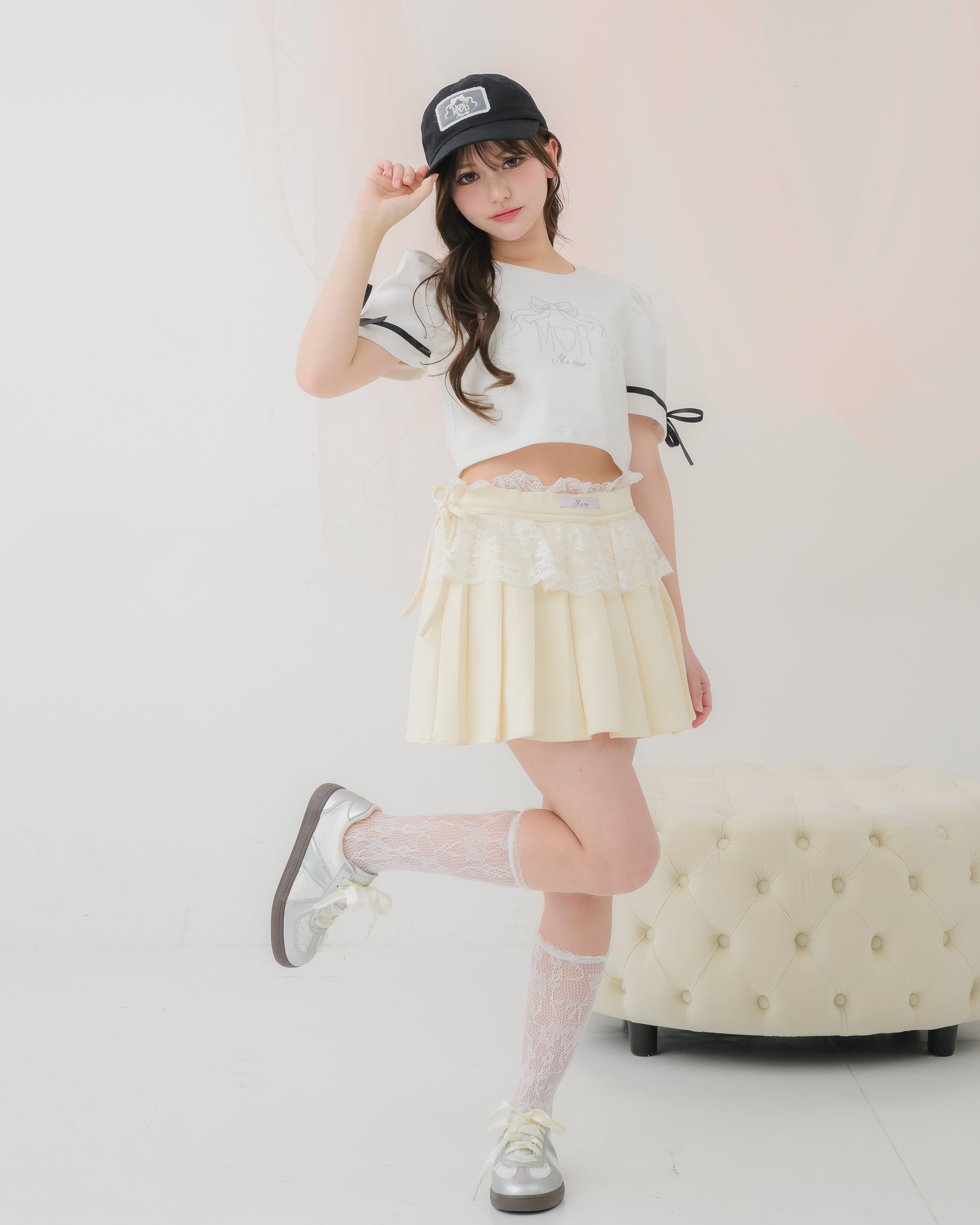 girly french lace mini skirt